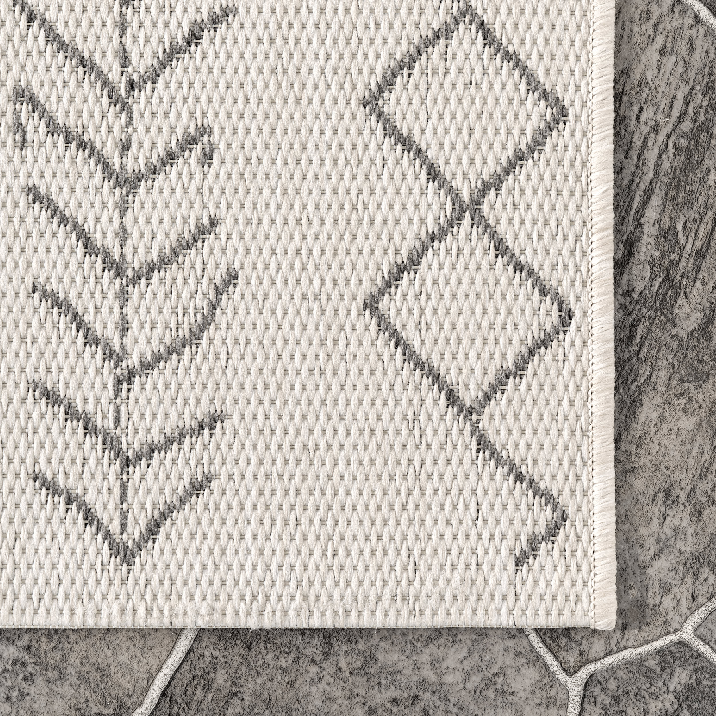 Moroccan Diamonds Indoor/Outdoor Rug | Ivory - Image 3