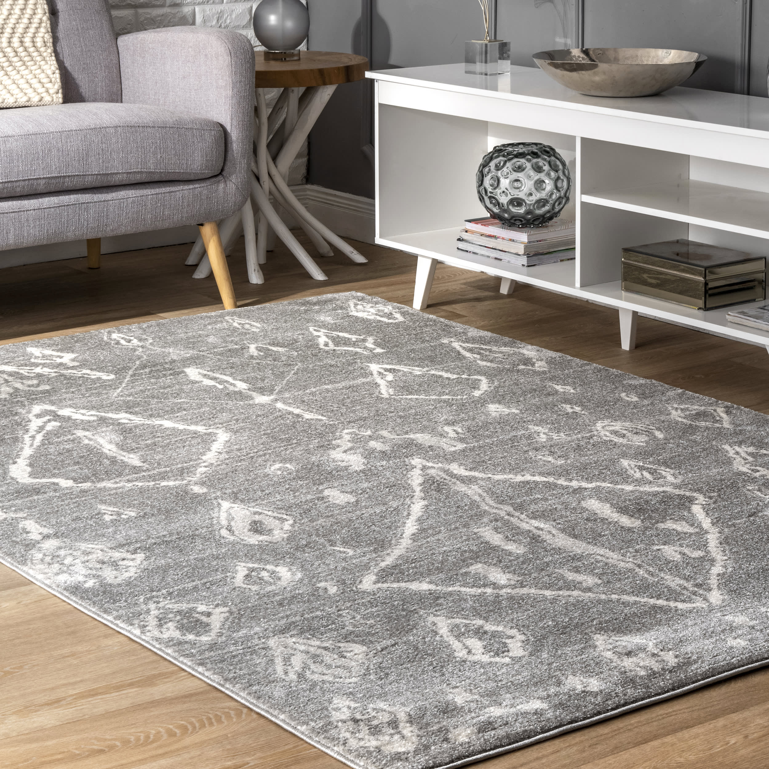 Moroccan Diamonds Rug | Grey - Image 2
