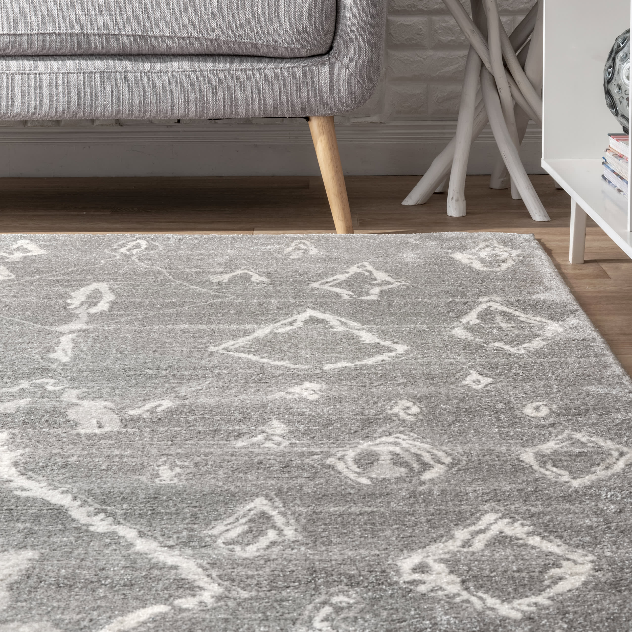 Moroccan Diamonds Rug | Grey - Image 4