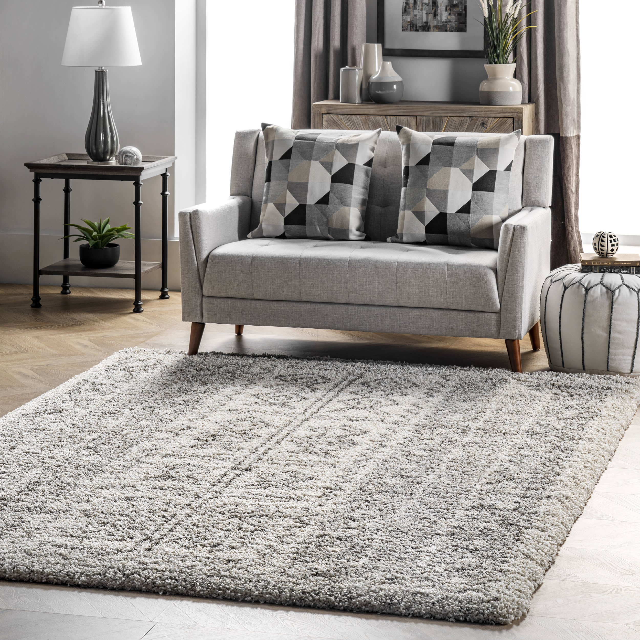 Moroccan Geometric Rug | Ivory - Image 2