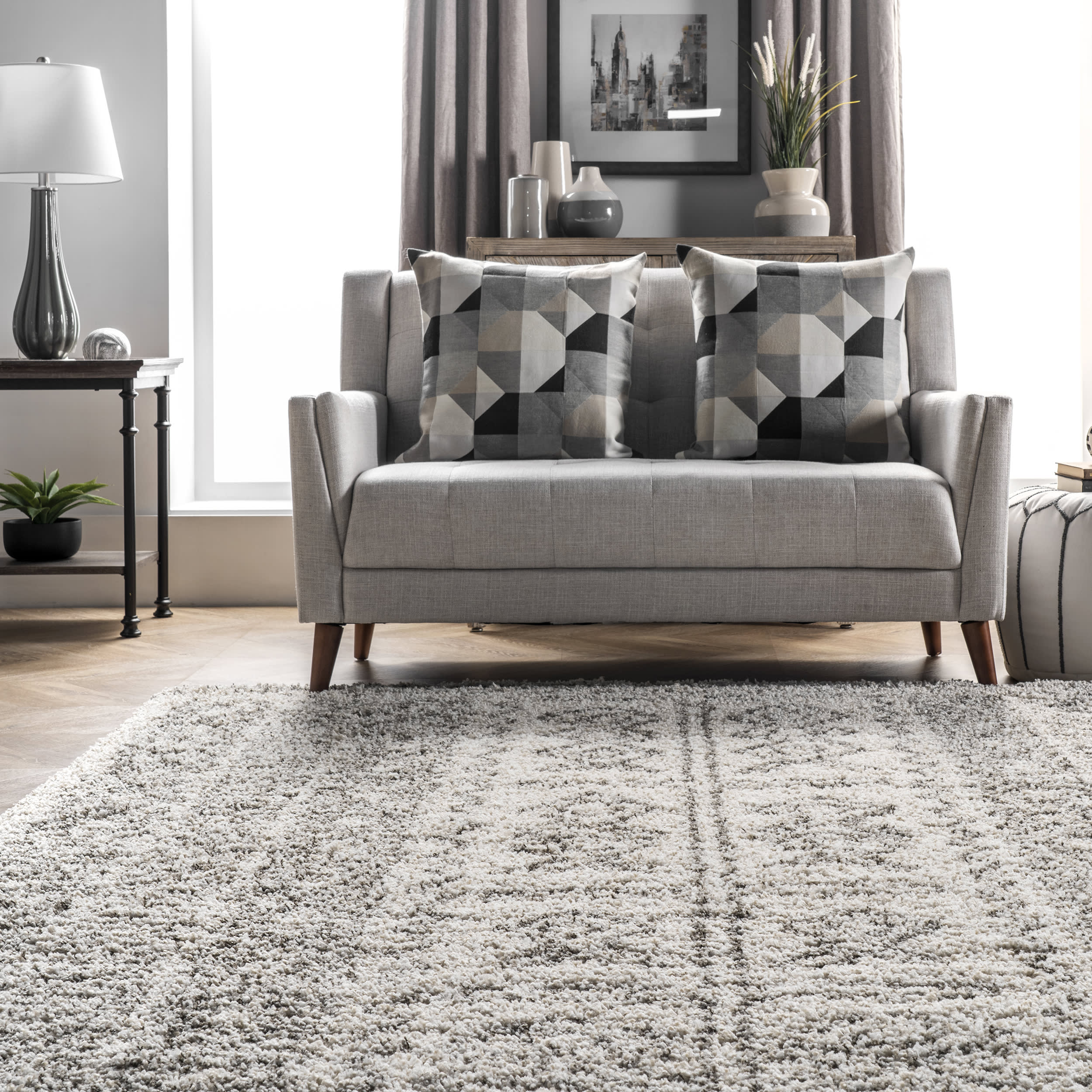 Moroccan Geometric Rug | Ivory - Image 4