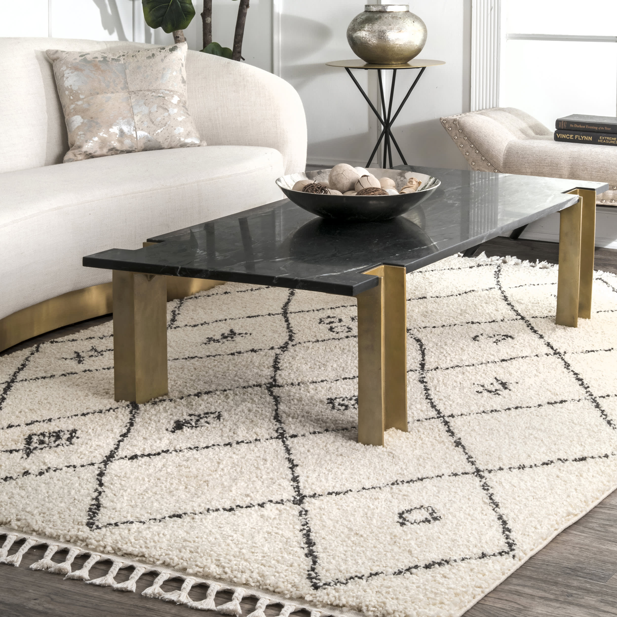 Moroccan Shag Rug | Off White - Image 2