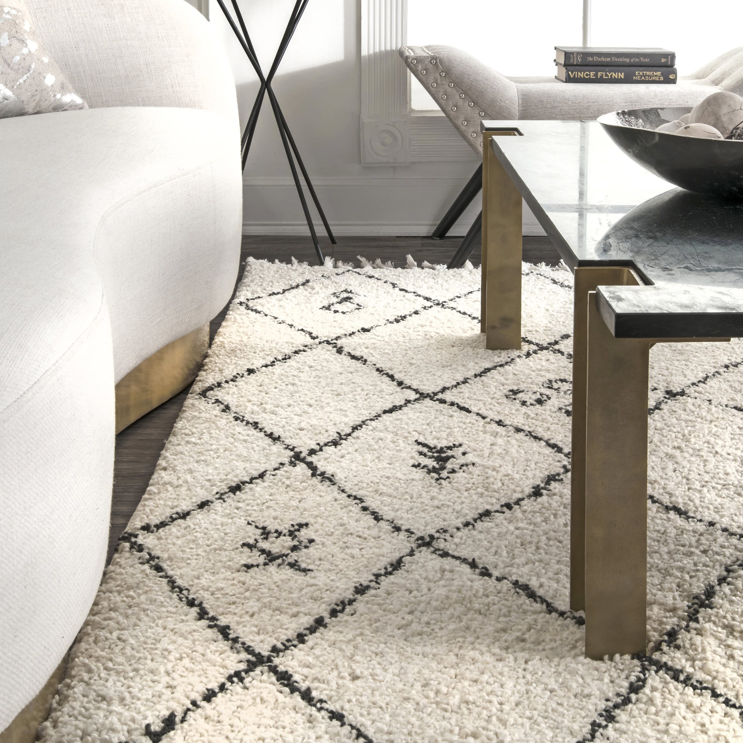 Moroccan Shag Rug | Off White - Image 4