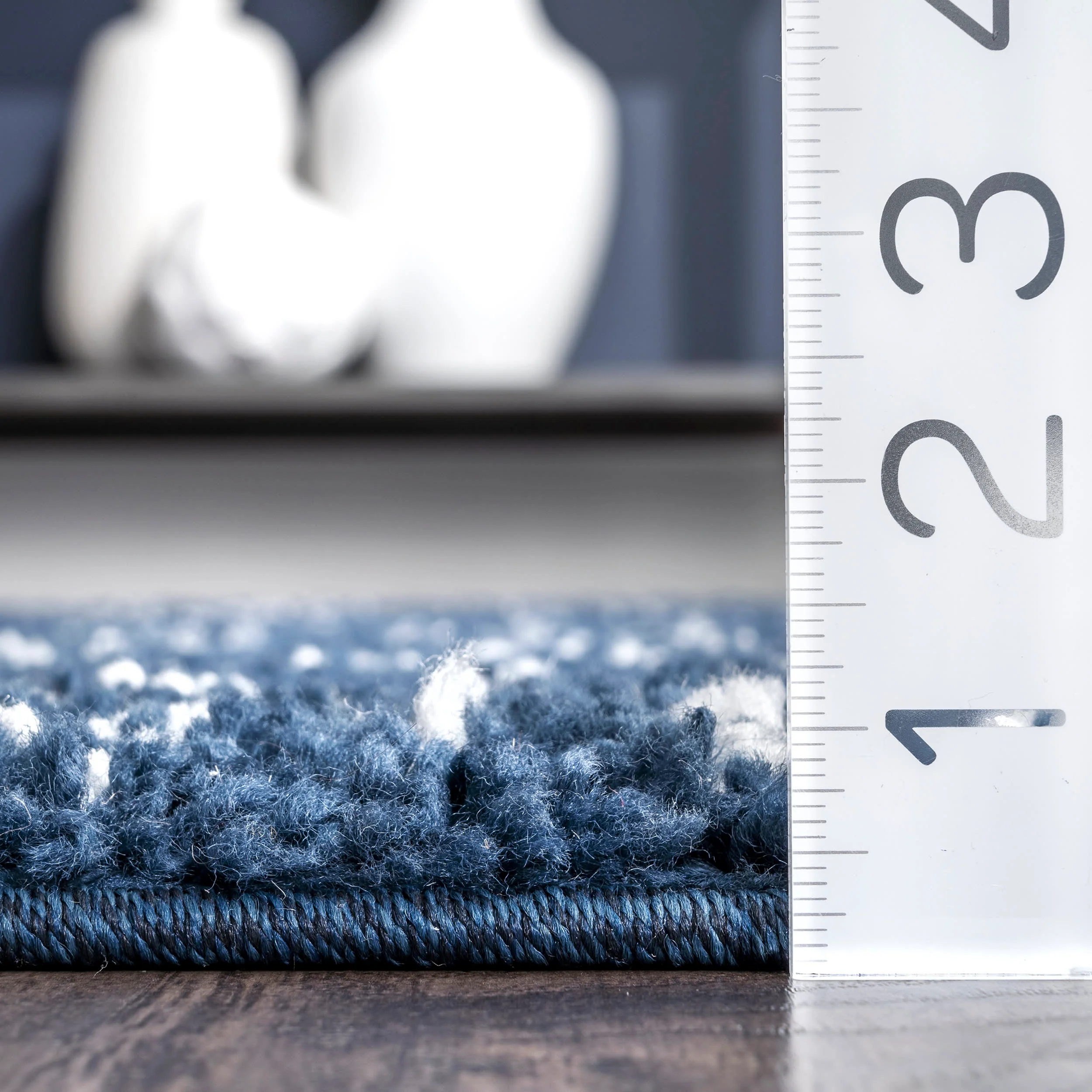 Moroccan Tasseled Rug | Blue - Image 5
