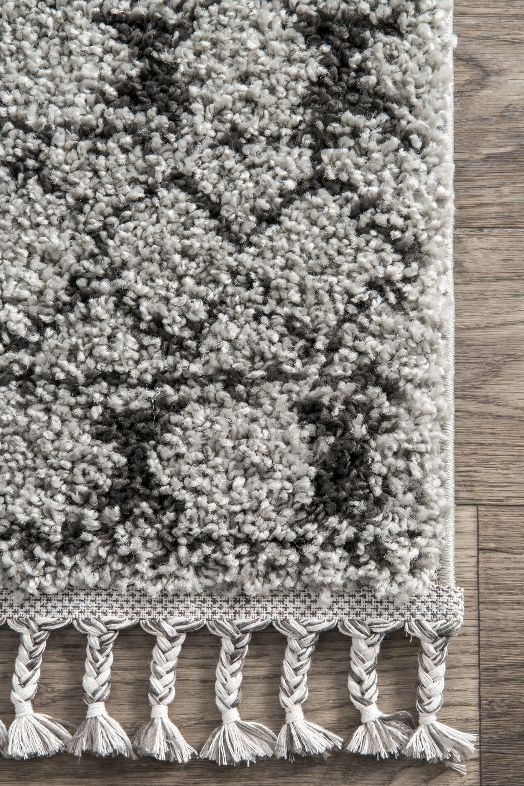 Moroccan Tasseled Rug | Grey - Image 3