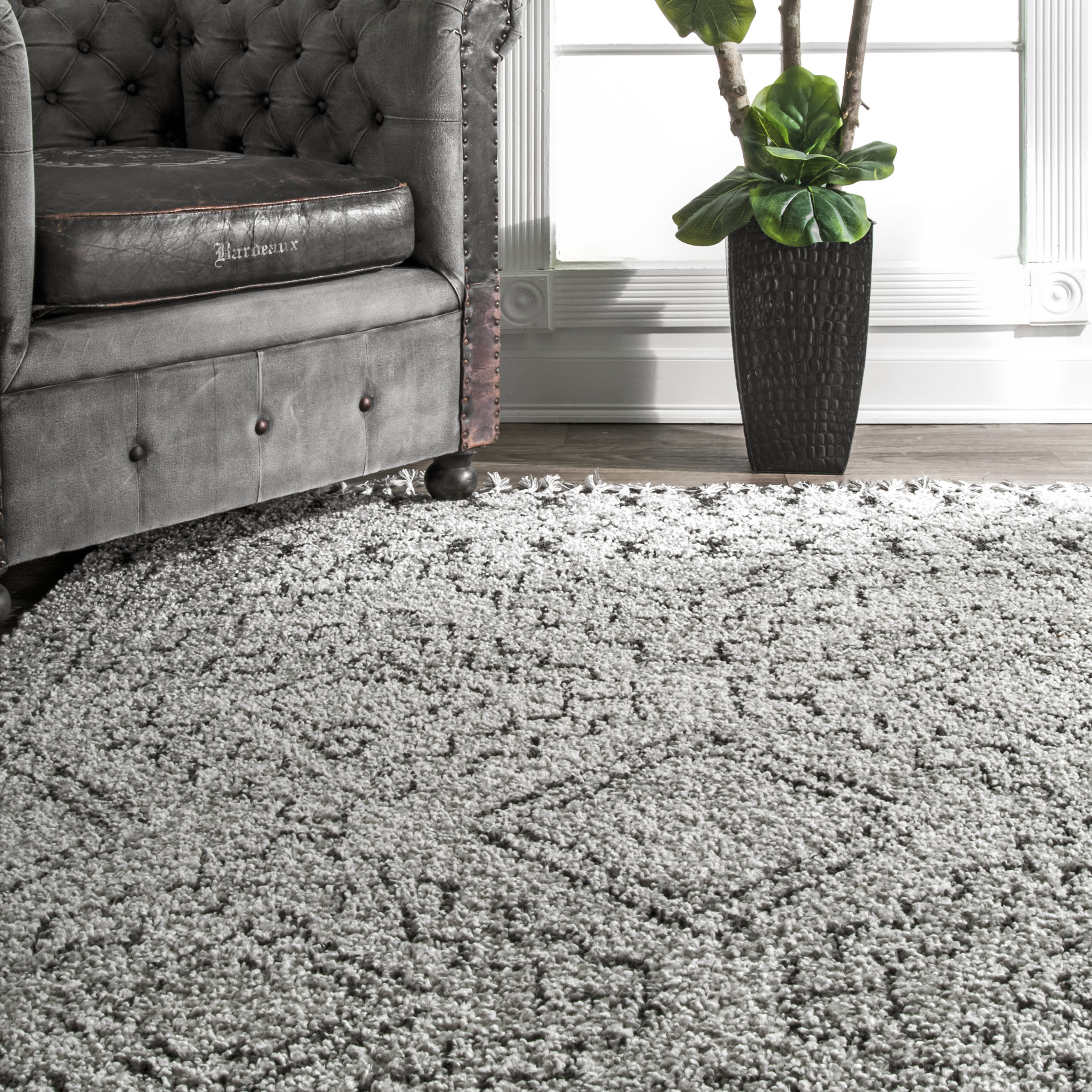 Moroccan Tasseled Rug | Grey - Image 4