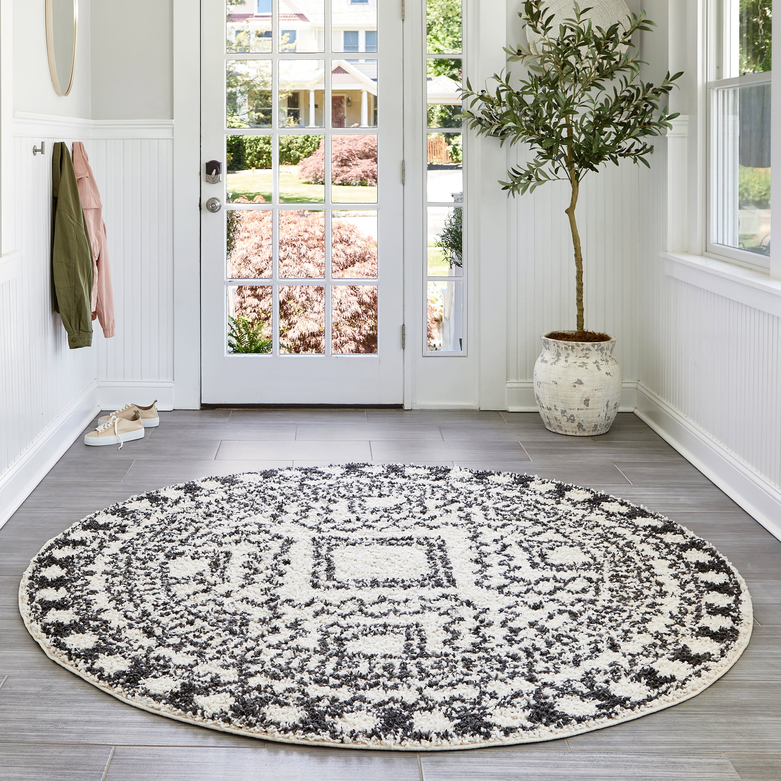 Moroccan Tasseled Rug | Off White - Image 2