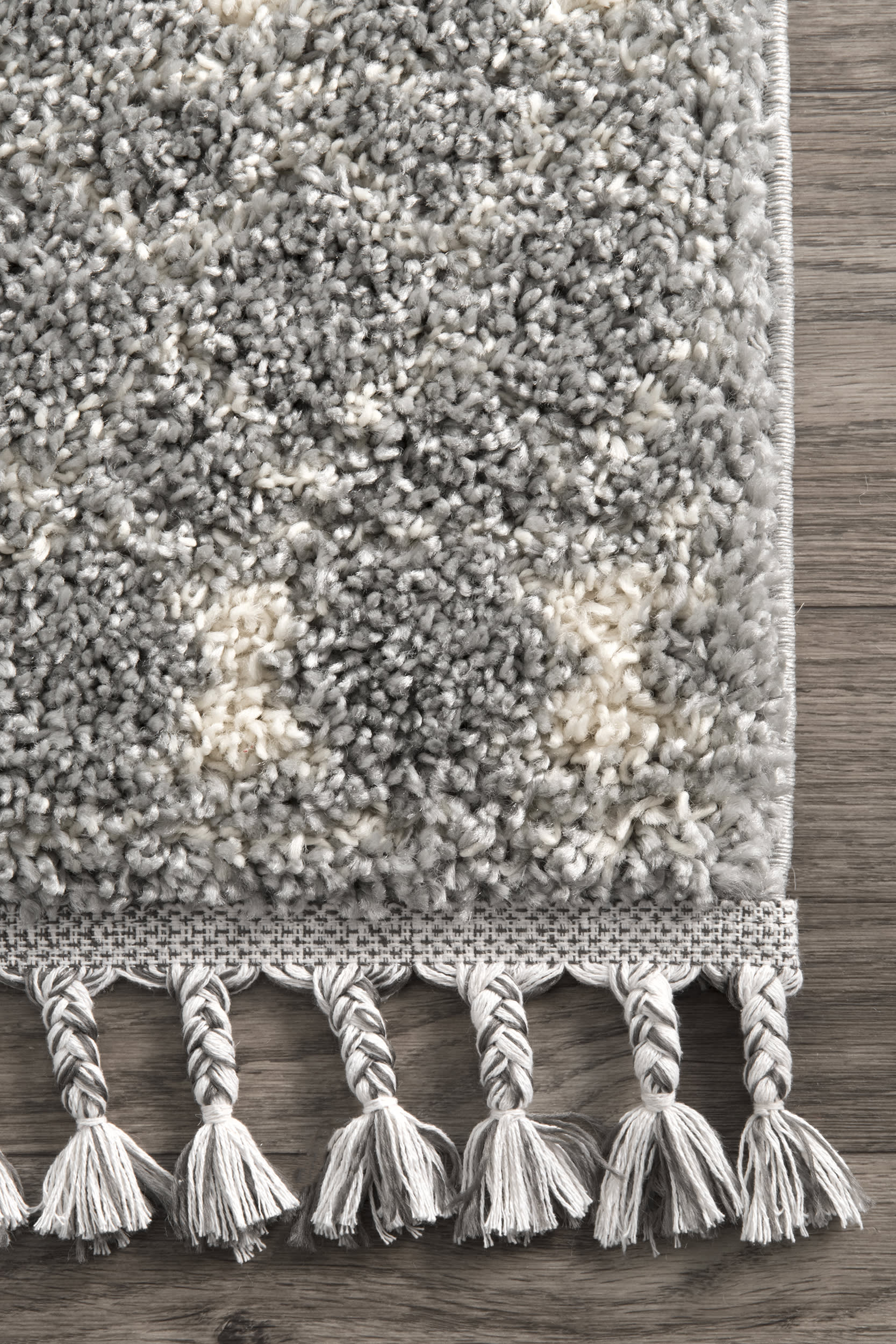 Moroccan Tasseled Rug | Silver - Image 3