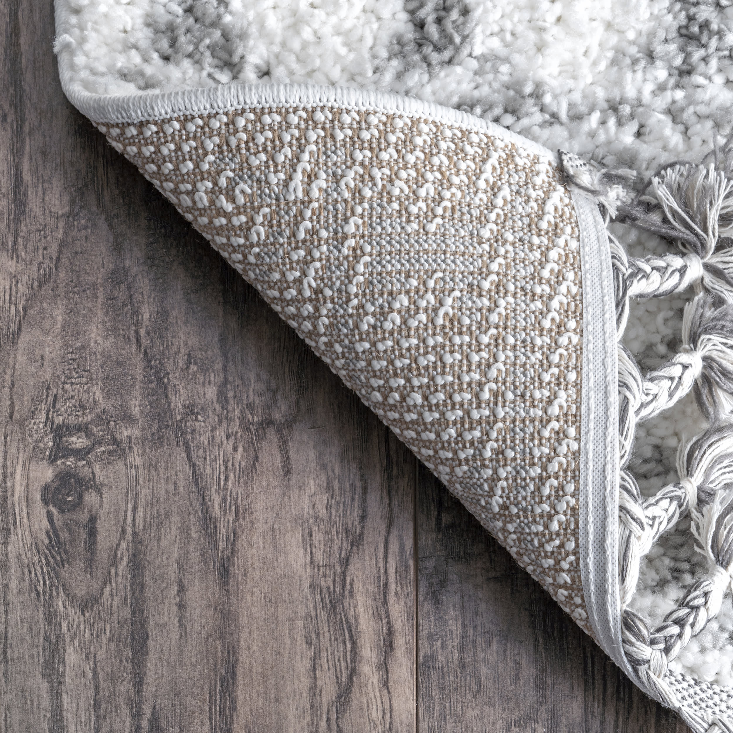 Moroccan Tasseled Rug | White - Image 2