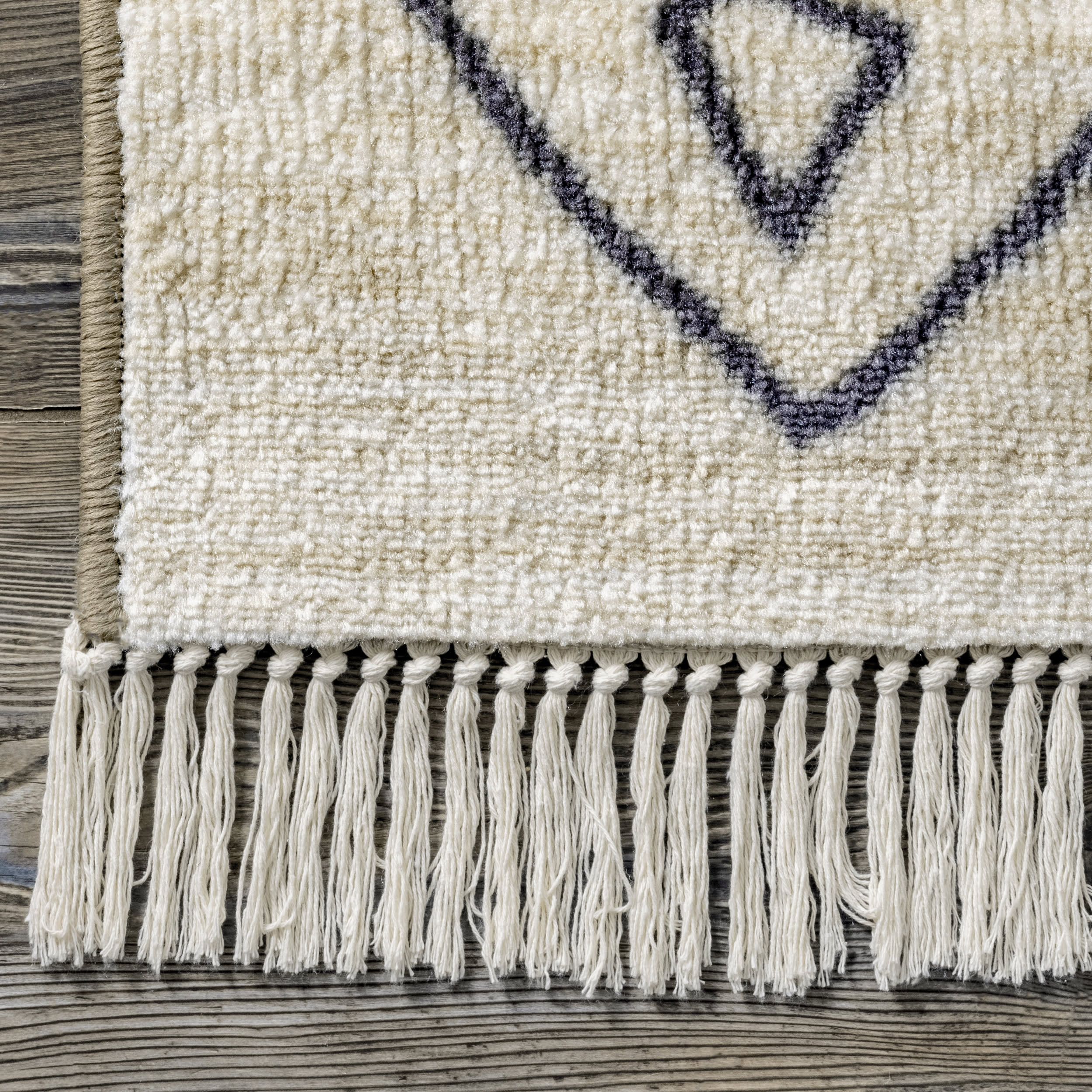 Moroccan Trellis Non-Slip Backing Rug | Beige - Image 3