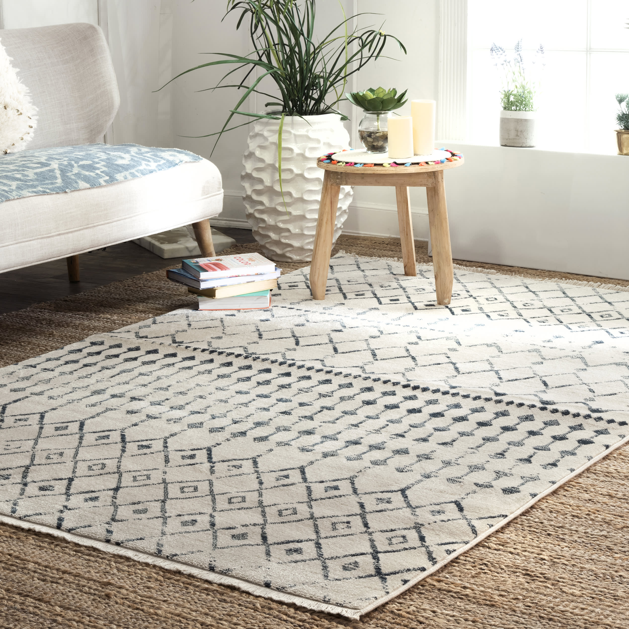 Moroccan Trellis Rug | Beige - Image 2