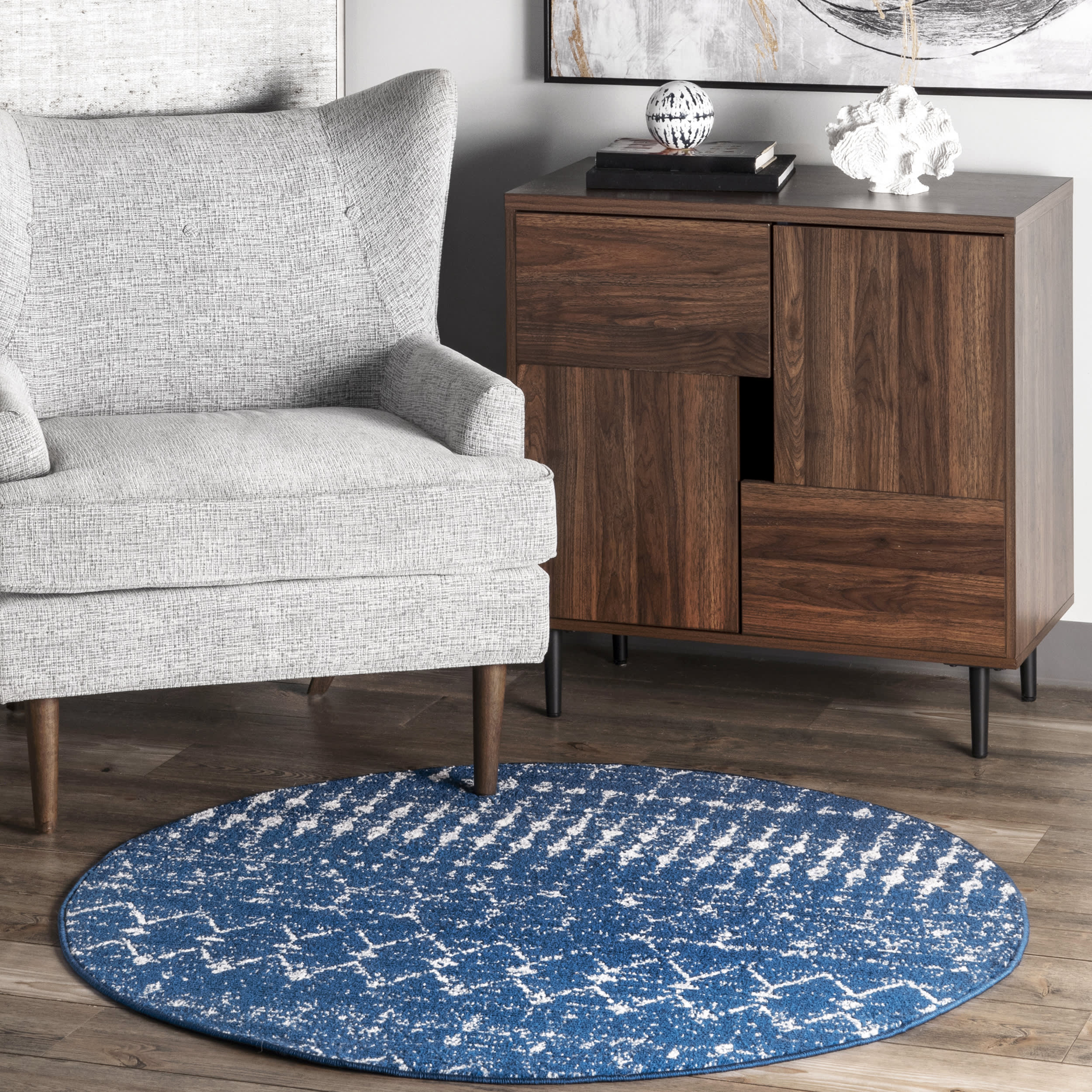 Moroccan Trellis Rug | Blue - Image 2