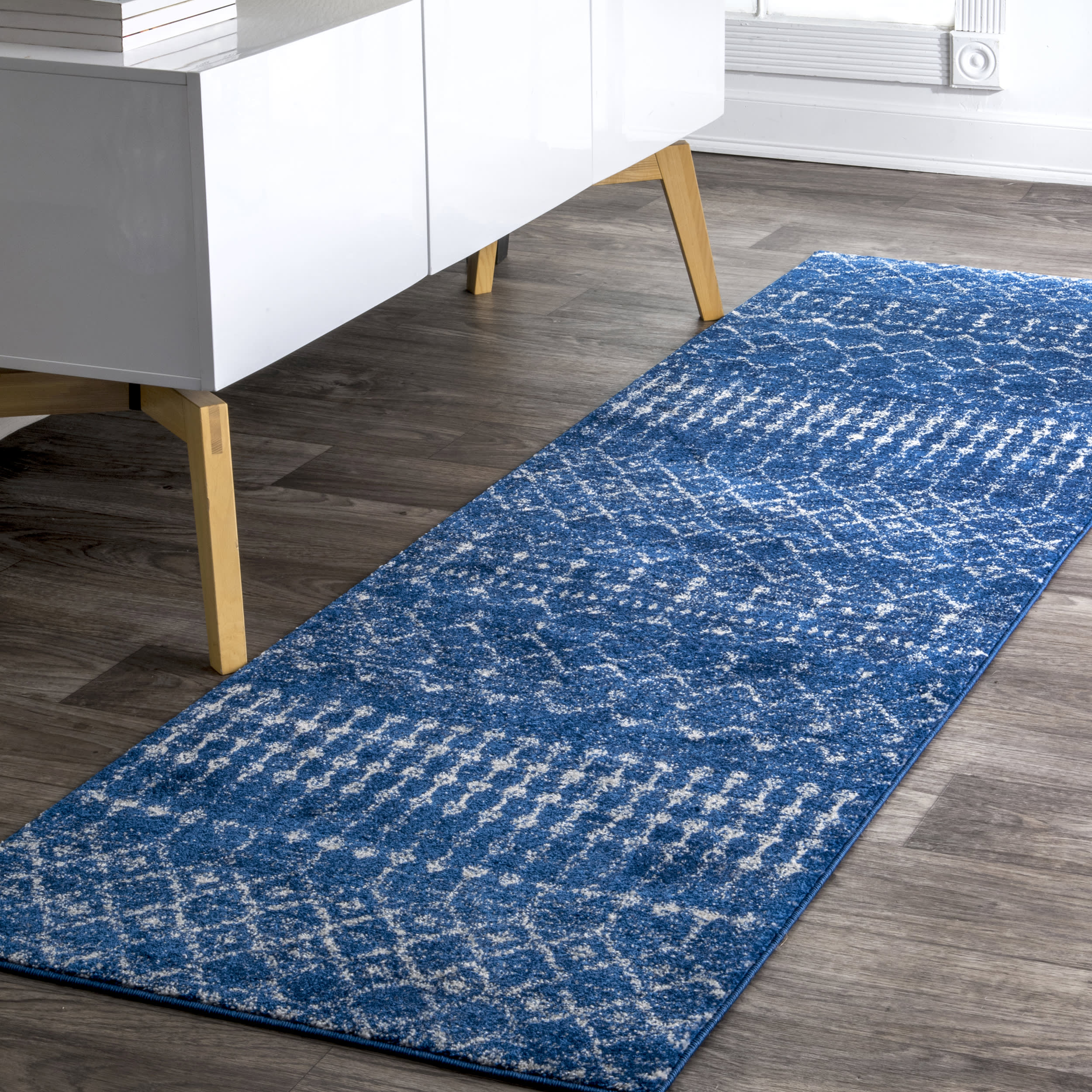 Moroccan Trellis Rug | Blue - Image 2