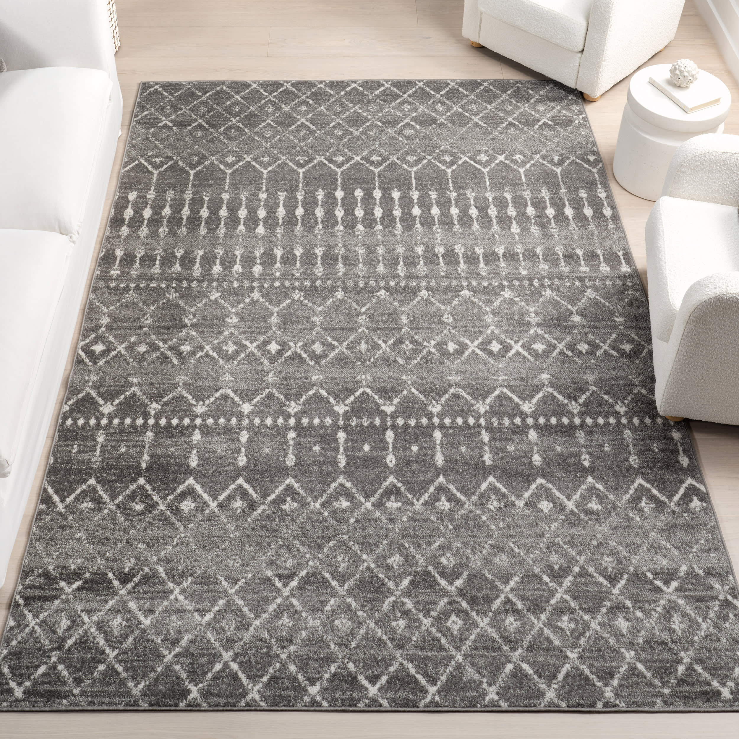 Moroccan Trellis Rug | Dark Grey - Image 2