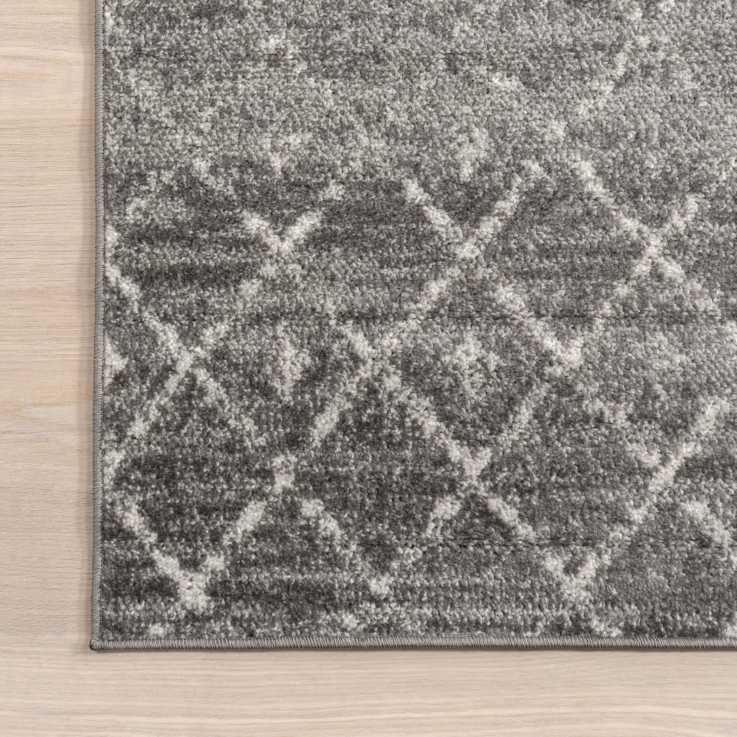 Moroccan Trellis Rug | Dark Grey - Image 4