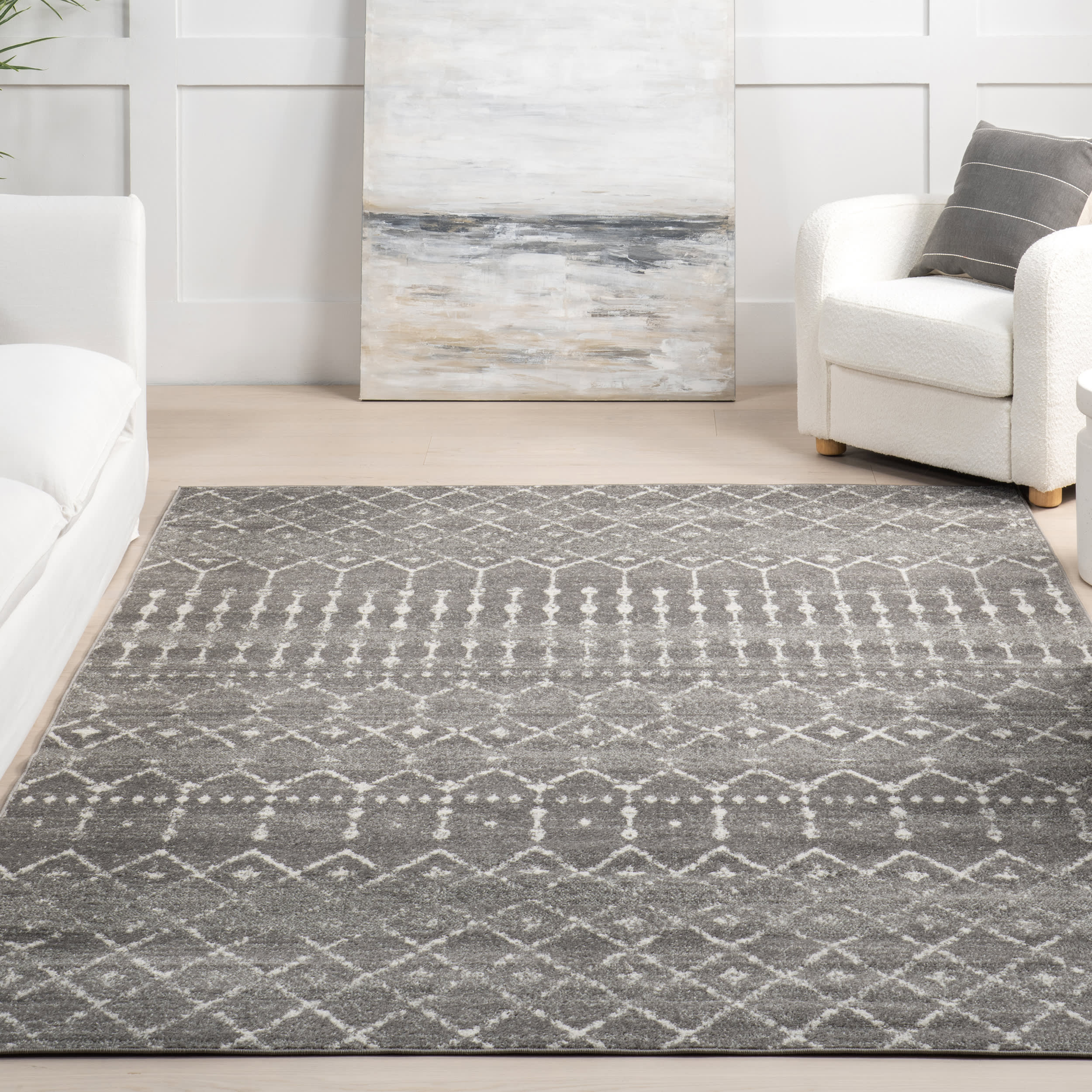 Moroccan Trellis Rug | Dark Grey - Image 5