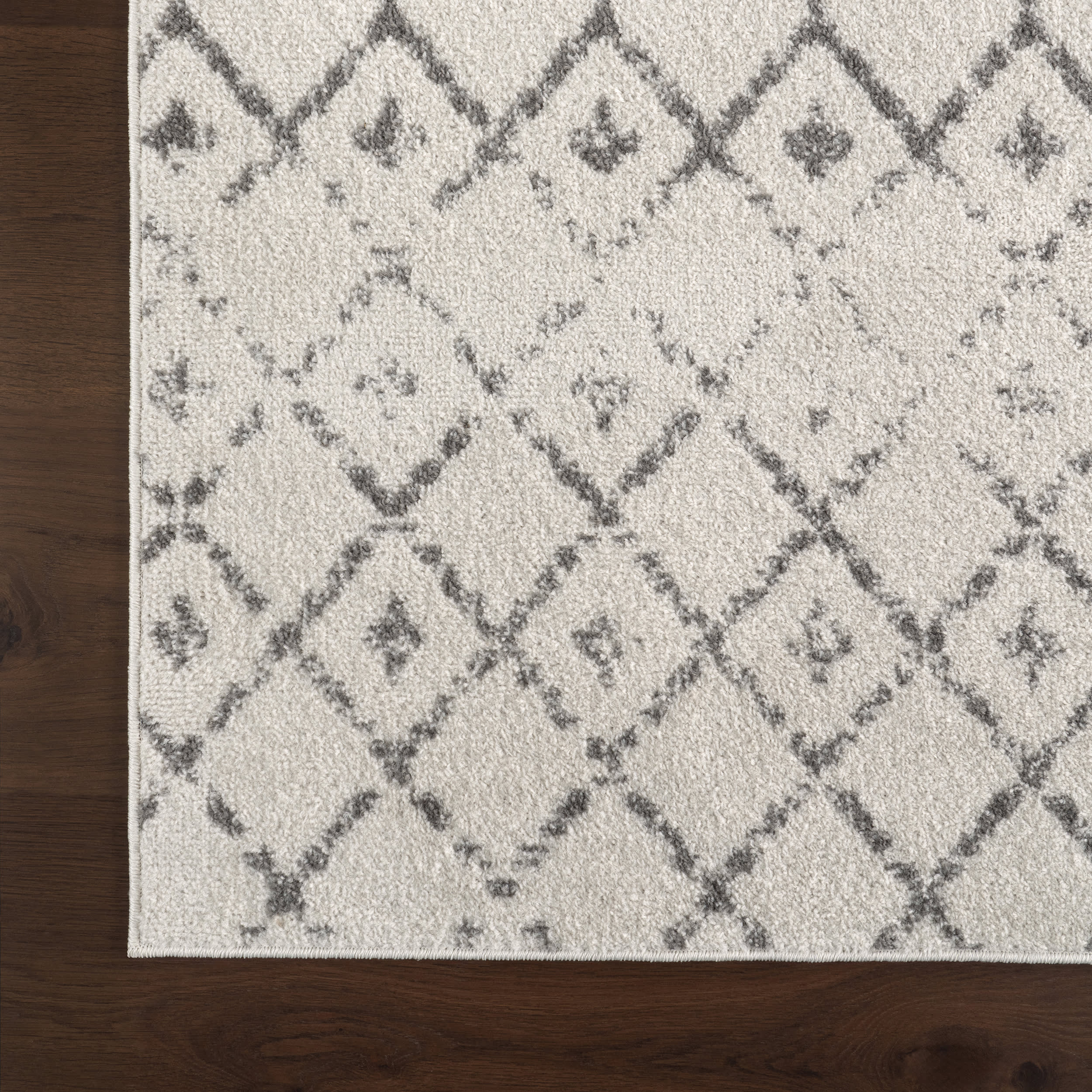 Moroccan Trellis Rug | Grey - Image 4