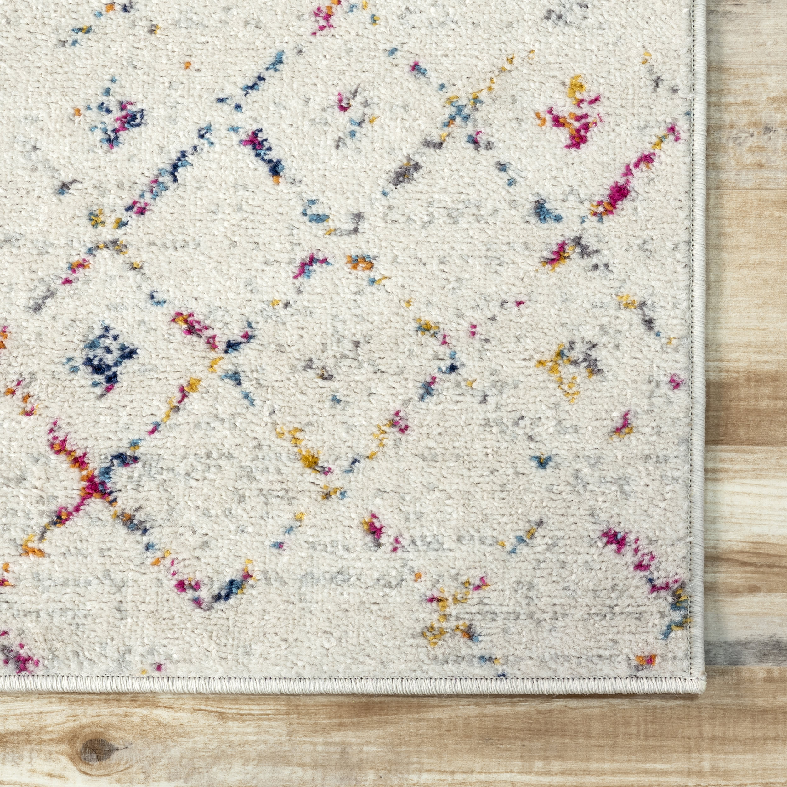 Moroccan Trellis Rug | Light Multicolor - Image 3