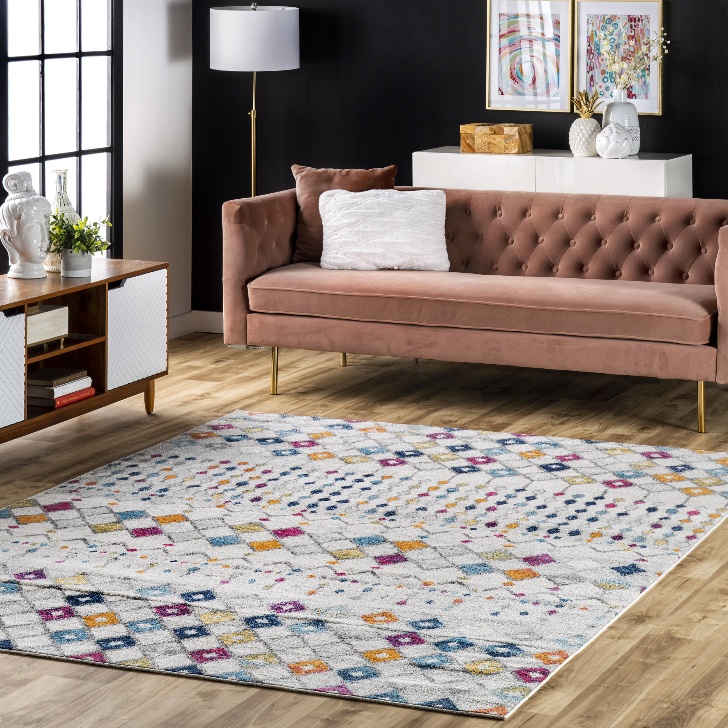 Moroccan Trellis Rug | Multicolor - Image 2