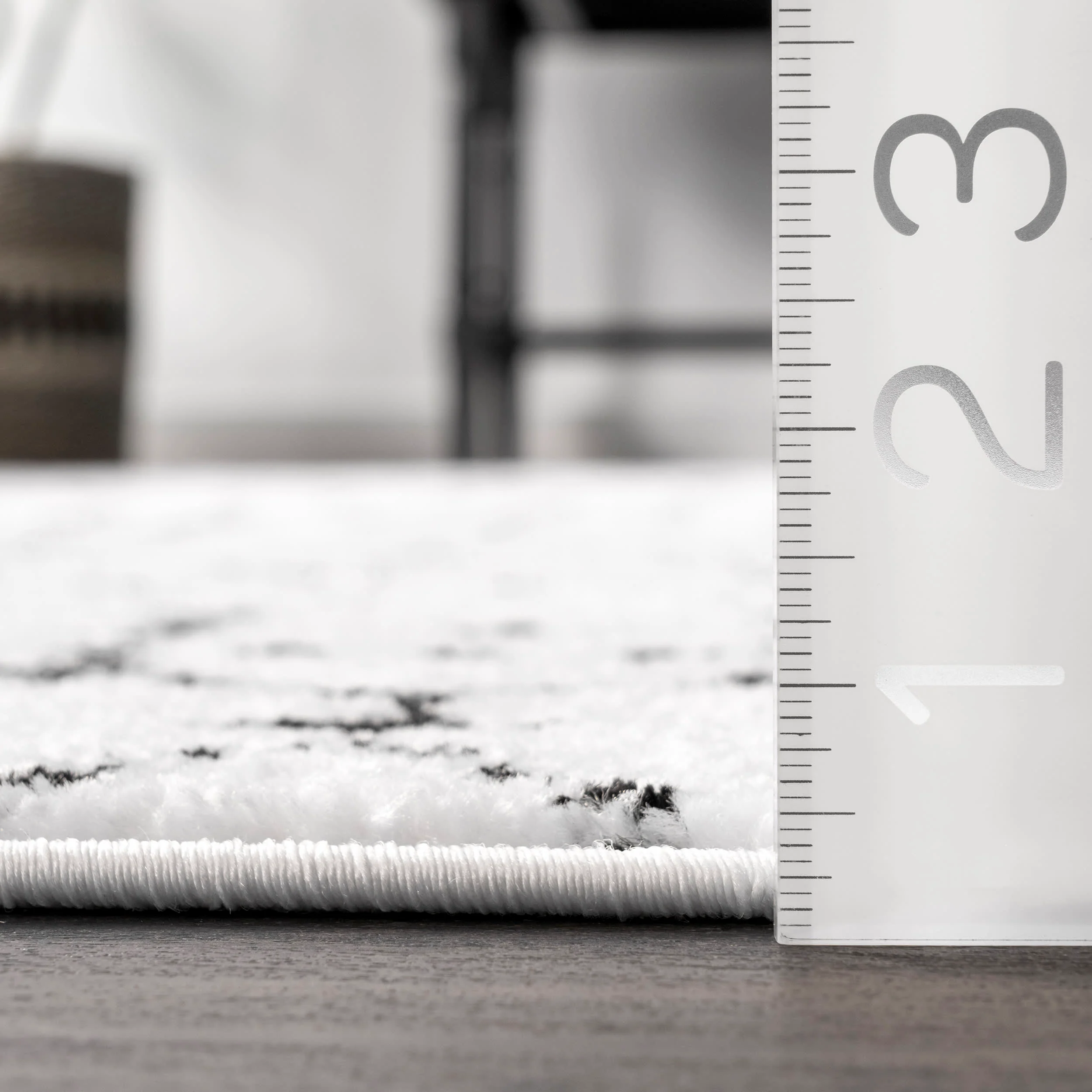 Moroccan Trellis Rug | White and Black - Image 5