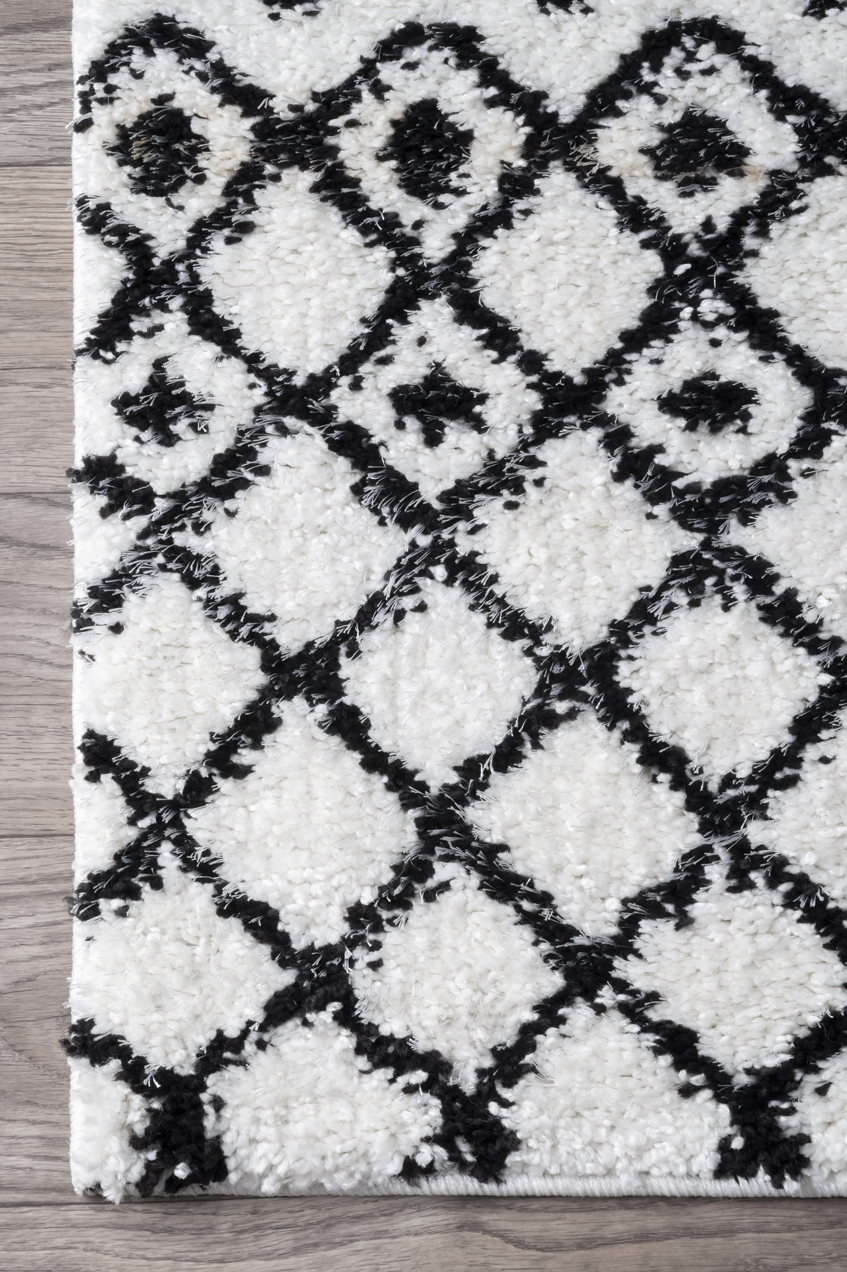 Moroccan Trellis Soft Shag Rug | Ivory - Image 3