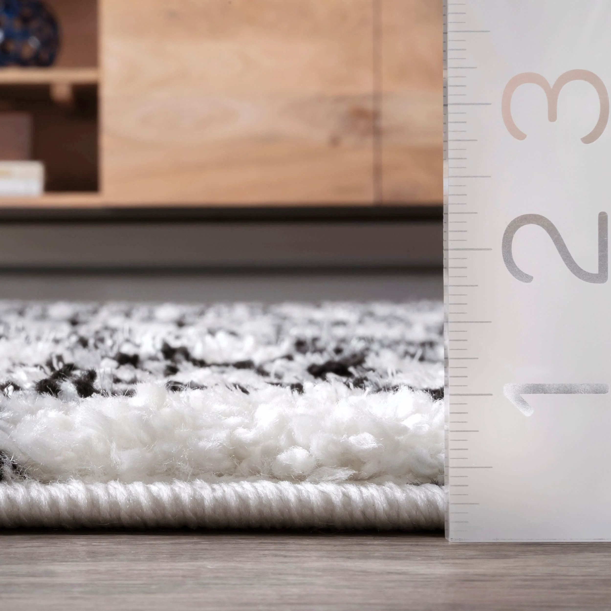 Moroccan Trellis Soft Shag Rug | Ivory - Image 4
