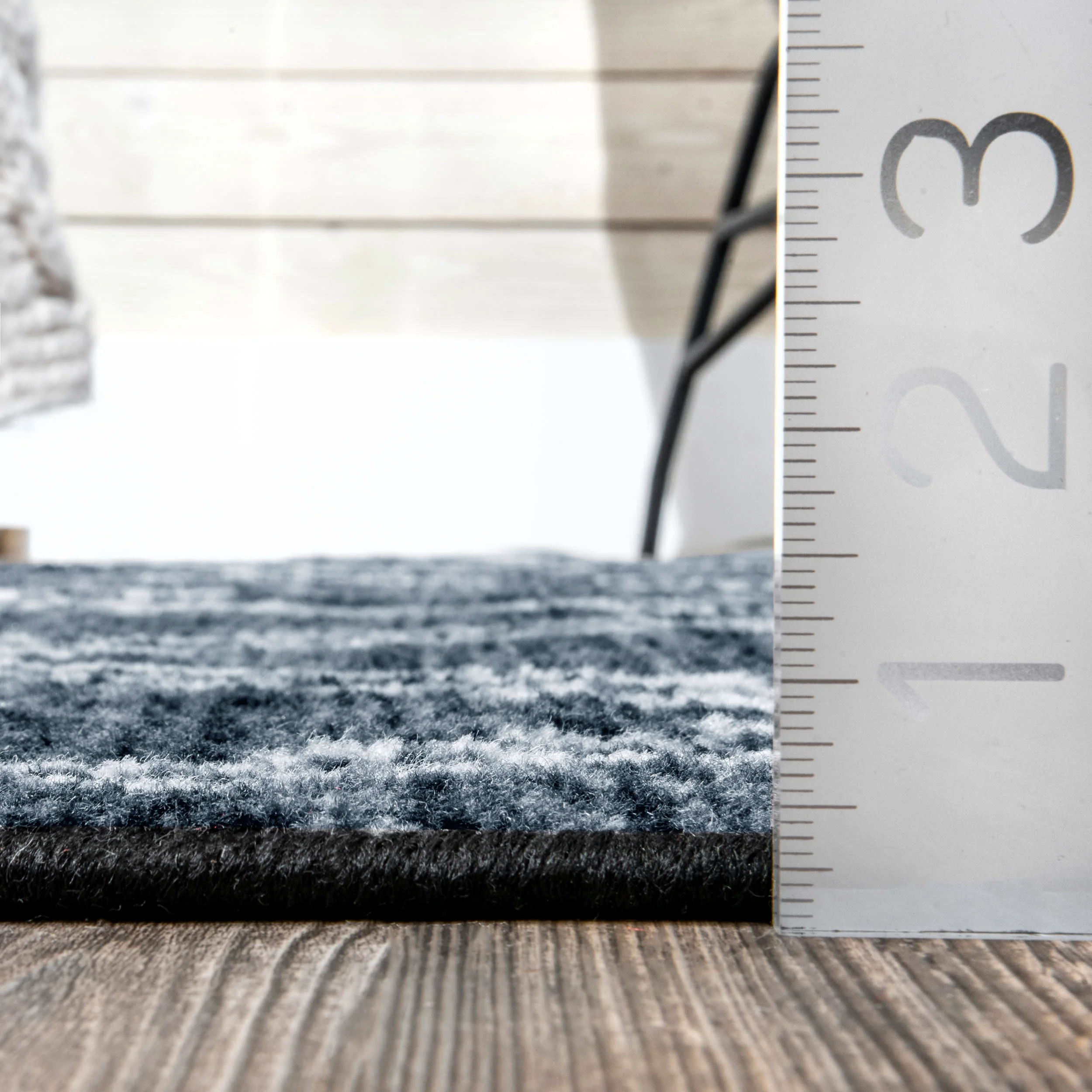 Moroccan Trellis Tassel Non-Slip Backing Rug | Navy - Image 5