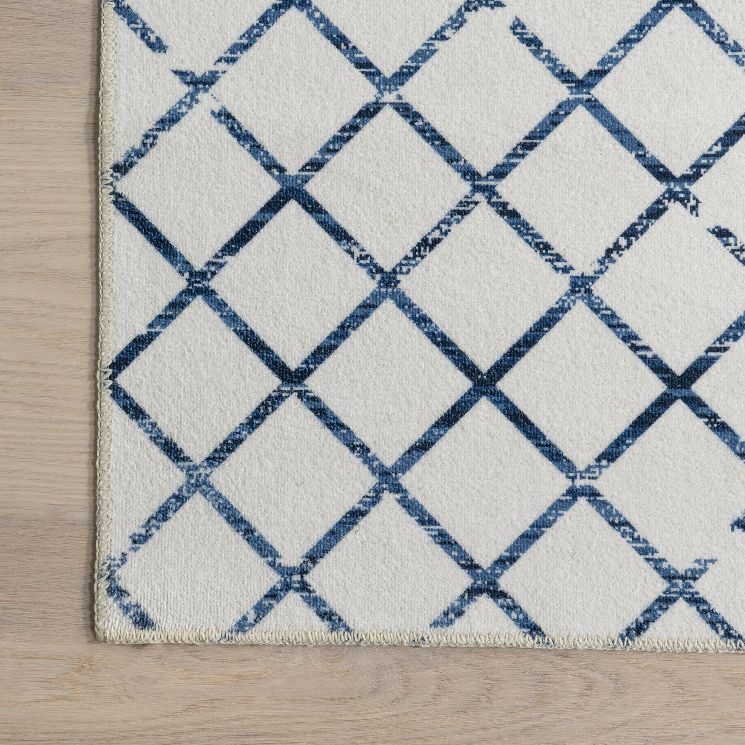 Moroccan Trellis Washable Rug | Blue - Image 3