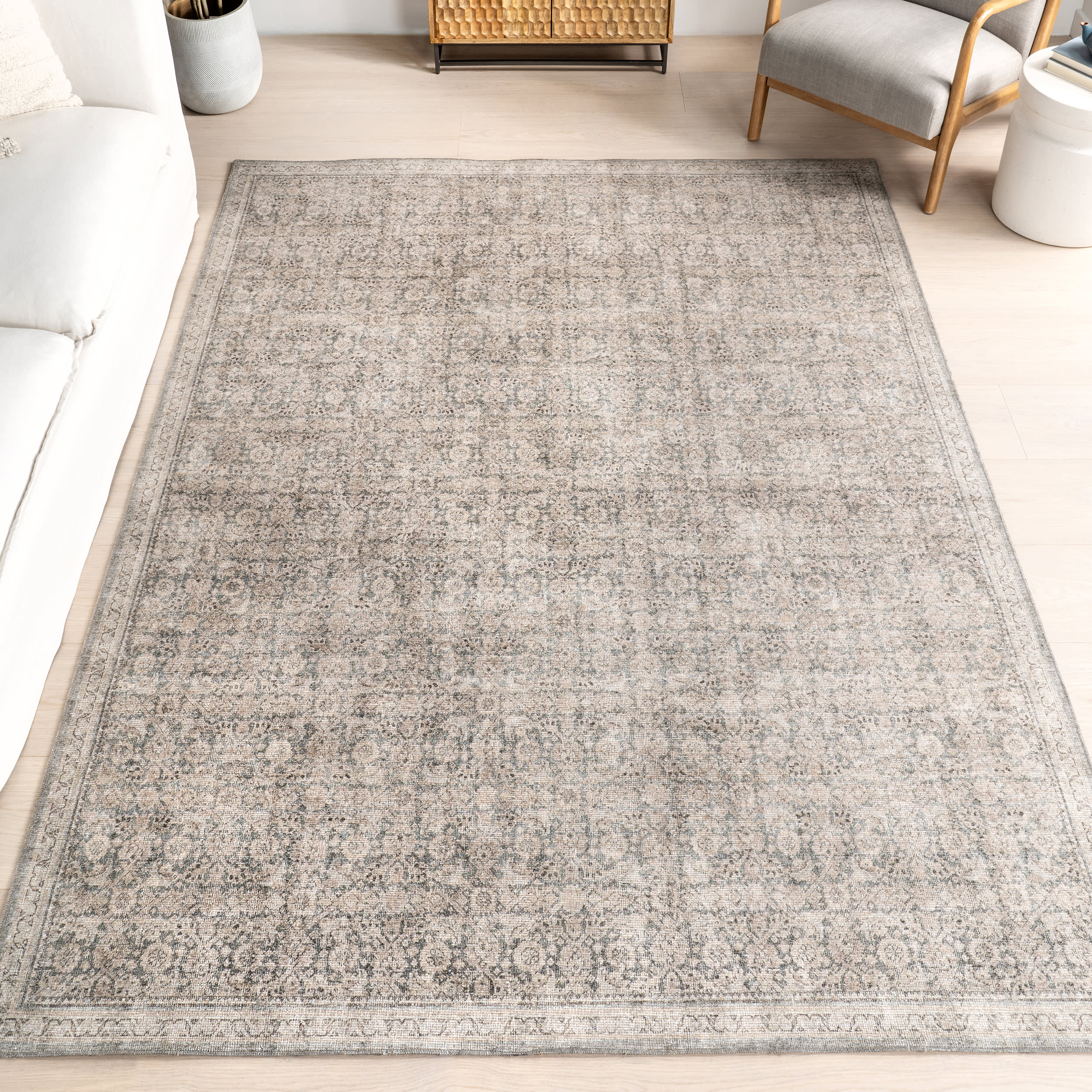 Morristown Antiqued Jute-Blend Rug | Grey - Image 10