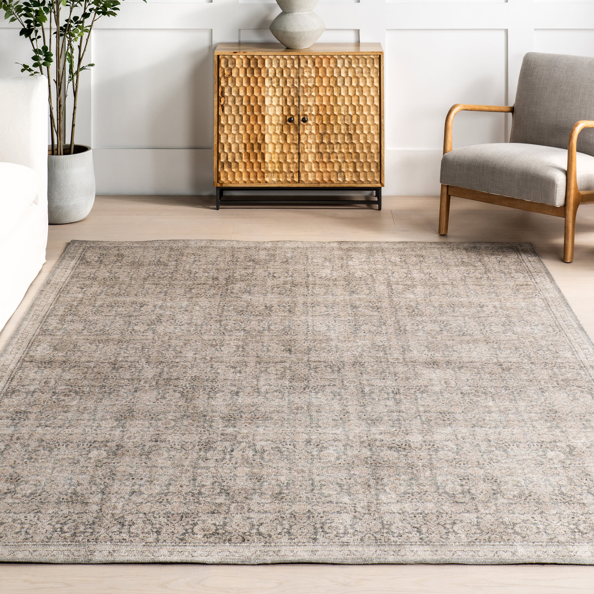 Morristown Antiqued Jute-Blend Rug | Grey - Image 5