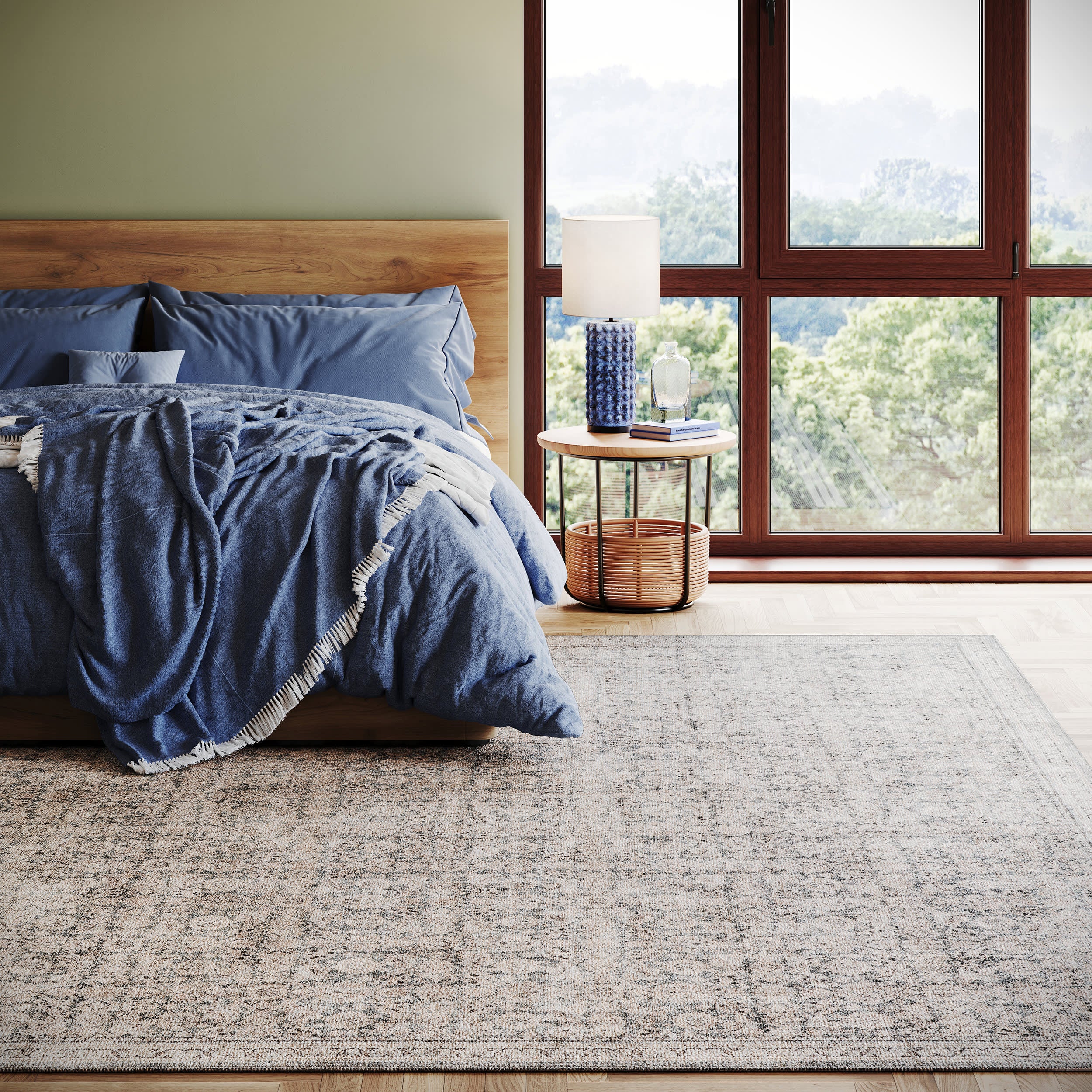 Morristown Antiqued Jute-Blend Rug | Grey - Image 7