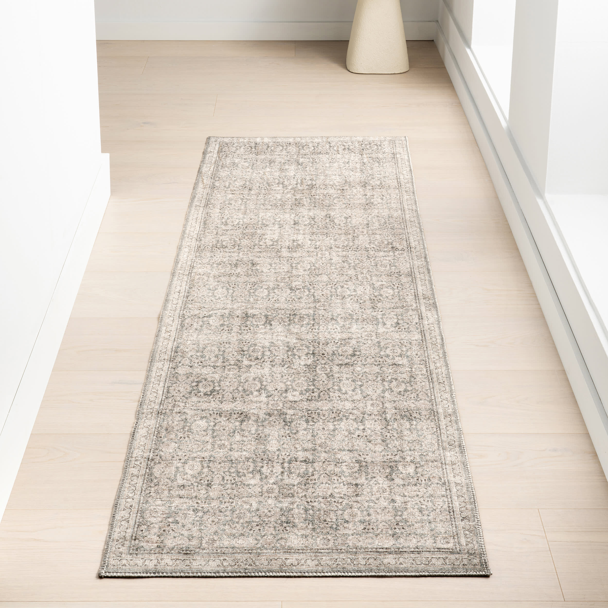 Morristown Antiqued Jute-Blend Rug | Grey - Image 2