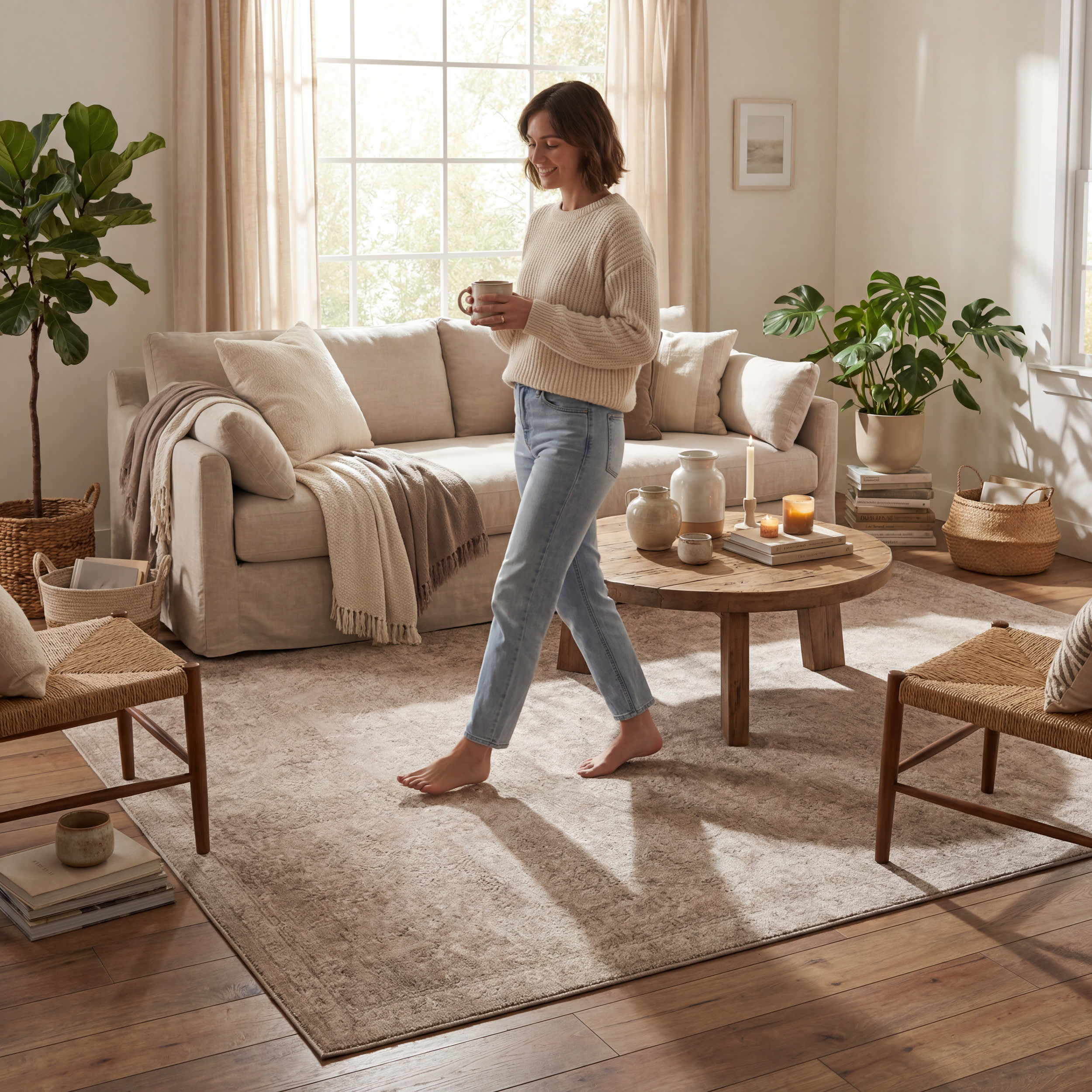 Morristown Antiqued Jute-Blend Rug | Tan - Image 9