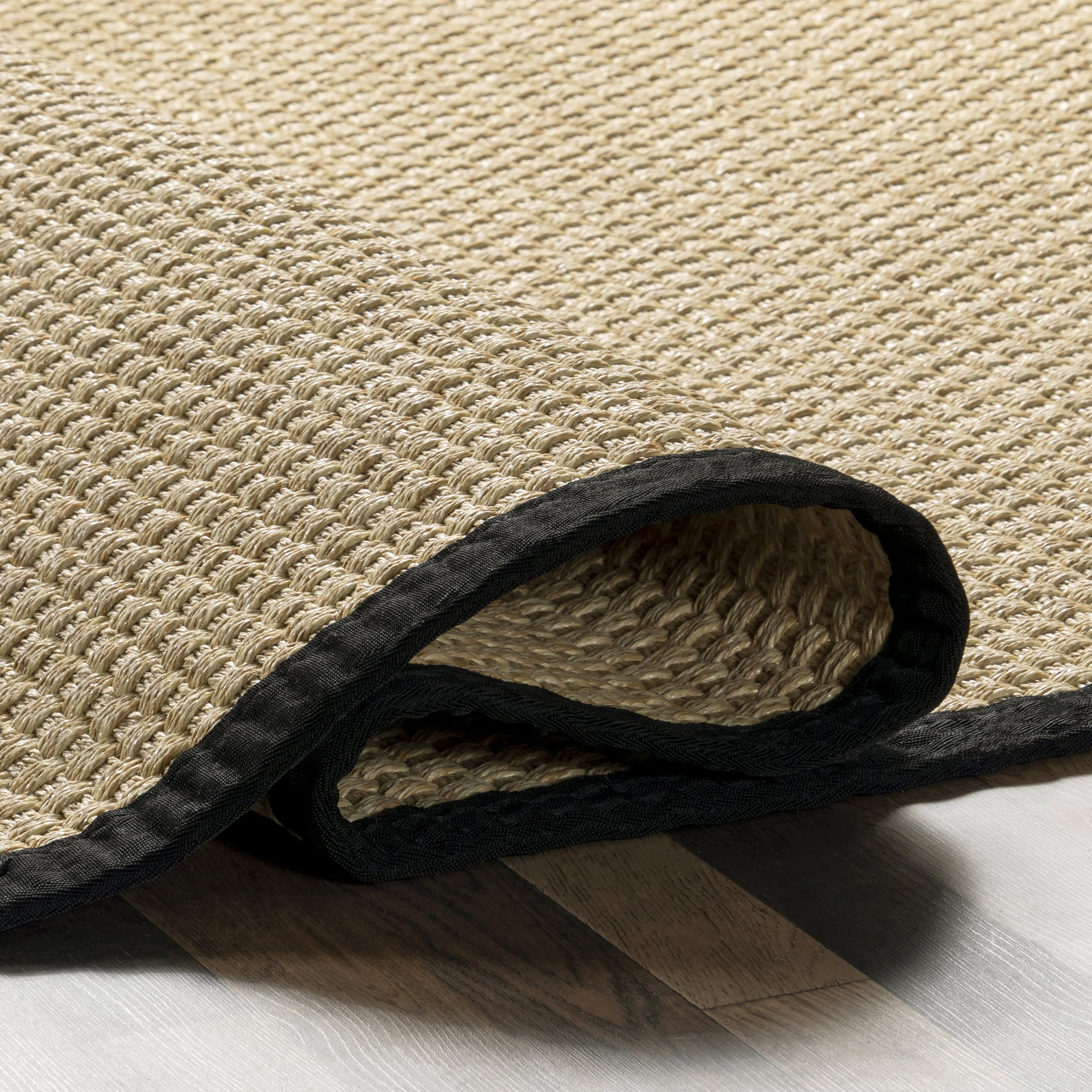 Morvoren Faux Seagrass Indoor/Outdoor Rug | Black - Image 8