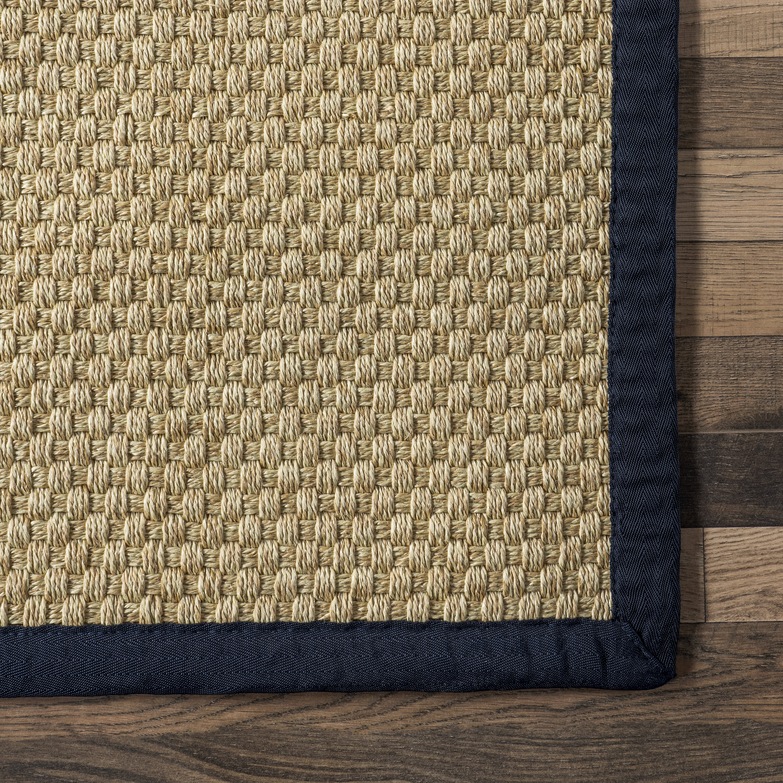Morvoren Faux Seagrass Indoor/Outdoor Rug | Navy - Image 3