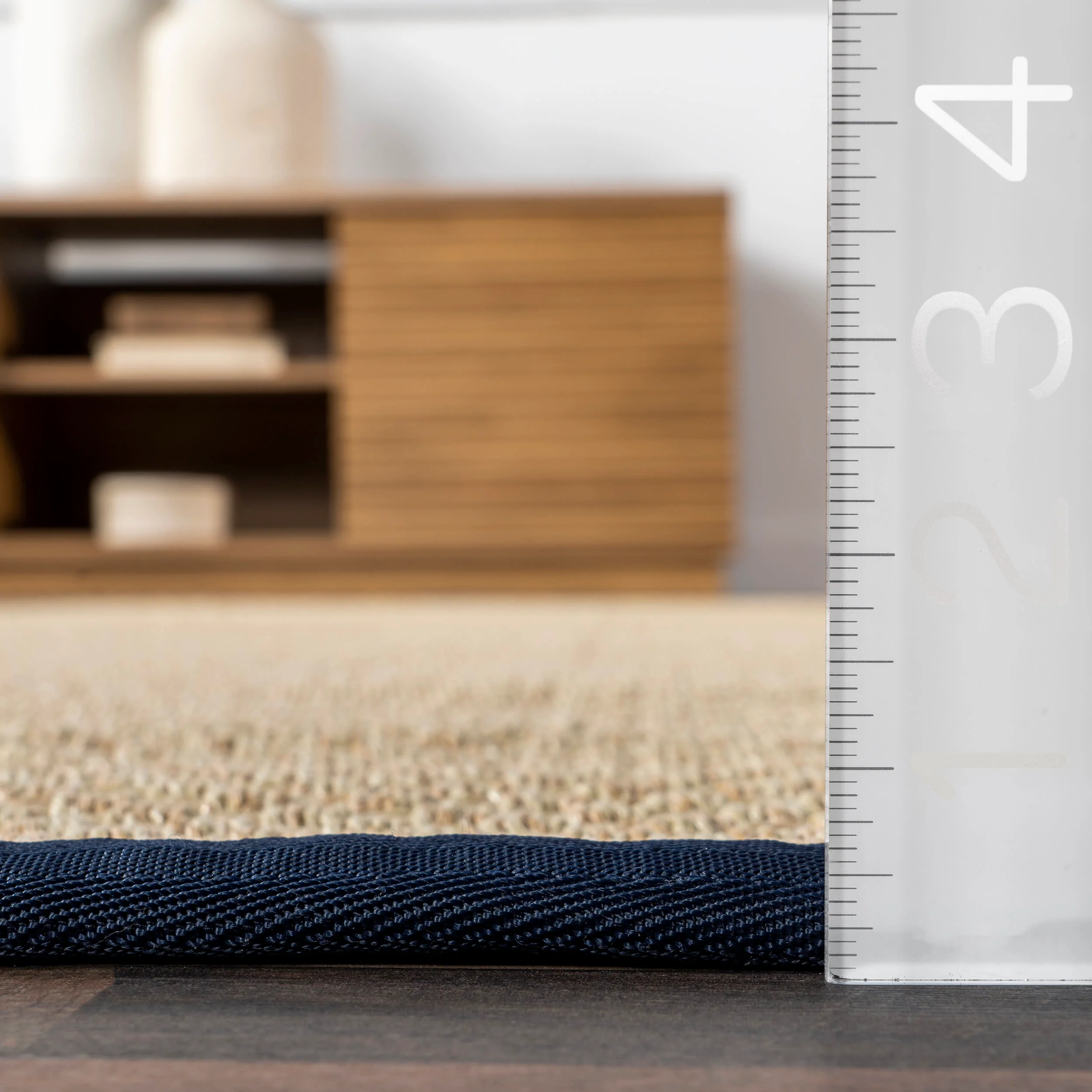 Morvoren Faux Seagrass Indoor/Outdoor Rug | Navy - Image 5