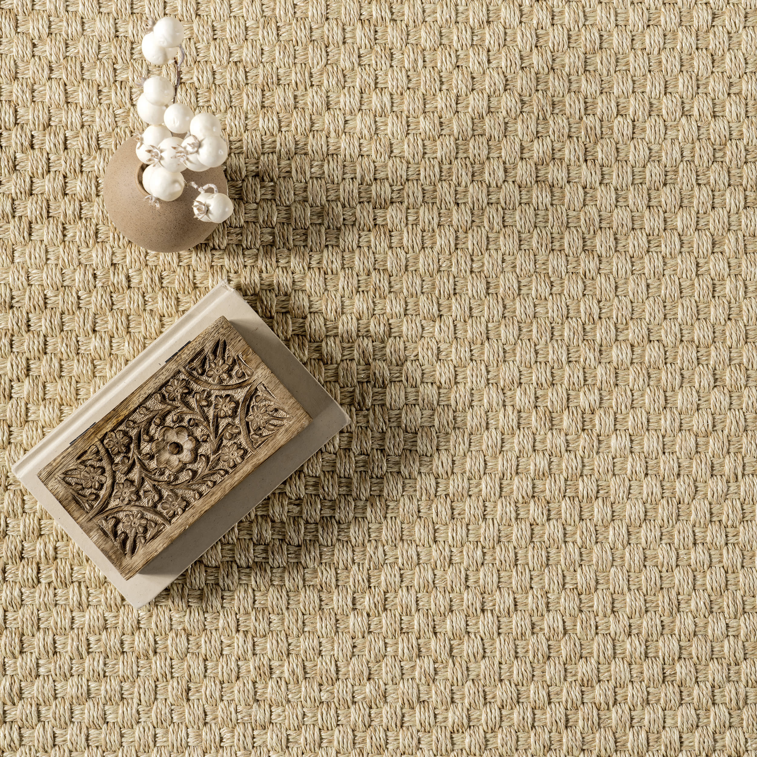 Morvoren Faux Seagrass Indoor/Outdoor Rug | Navy - Image 7