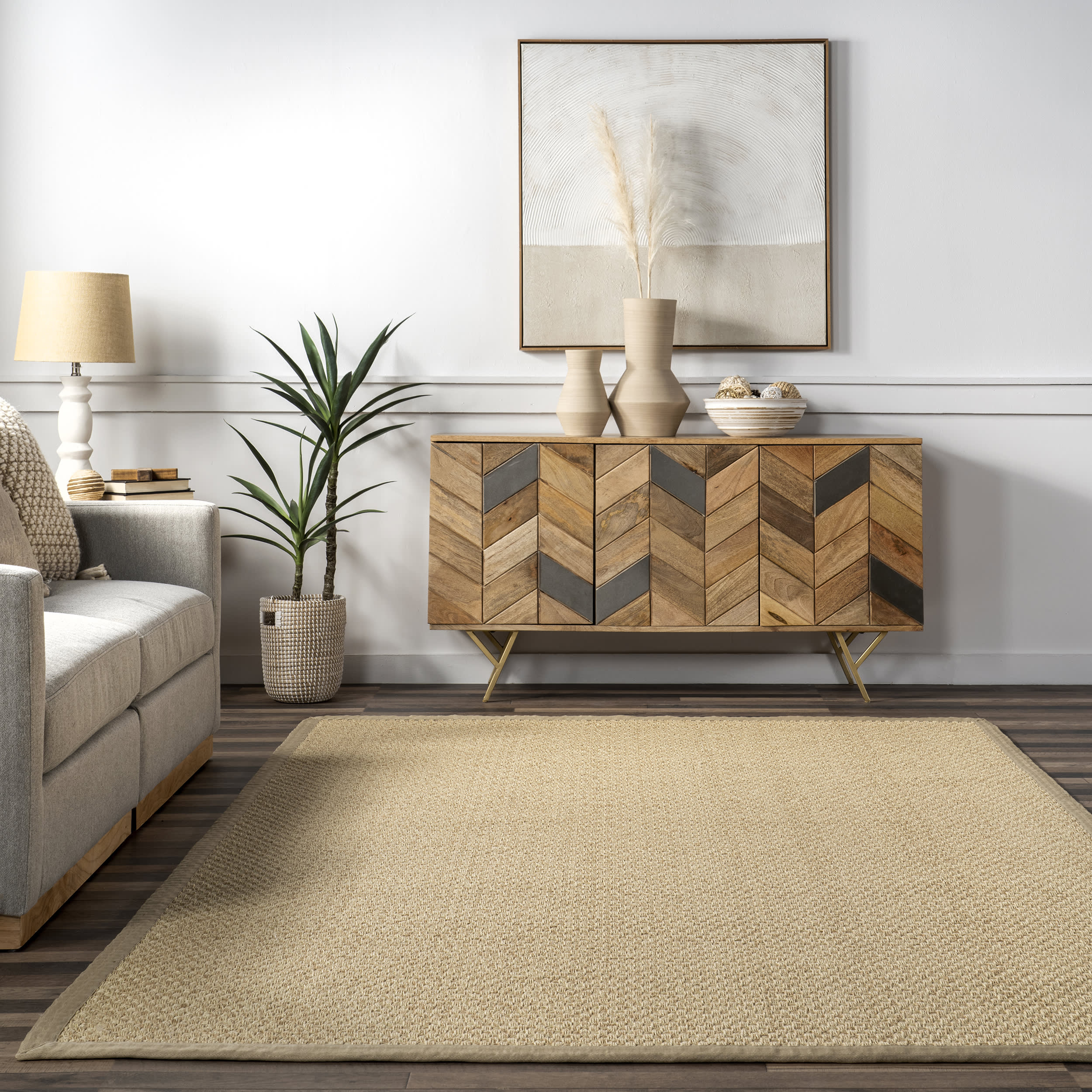 Morvoren Faux Seagrass Indoor/Outdoor Rug | Tan - Image 4