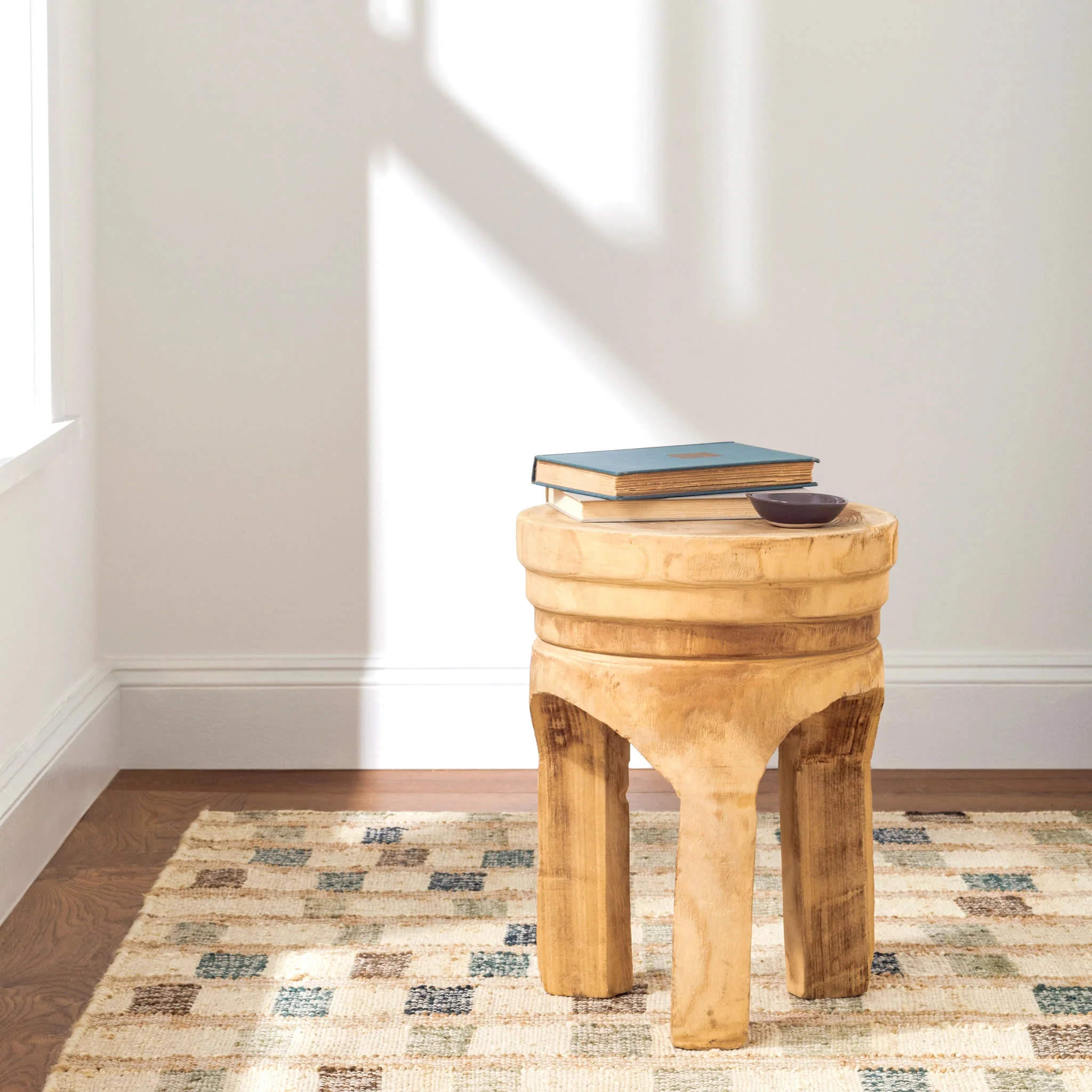 Mosaic Handwoven Jute Rug | Blue - Image 4