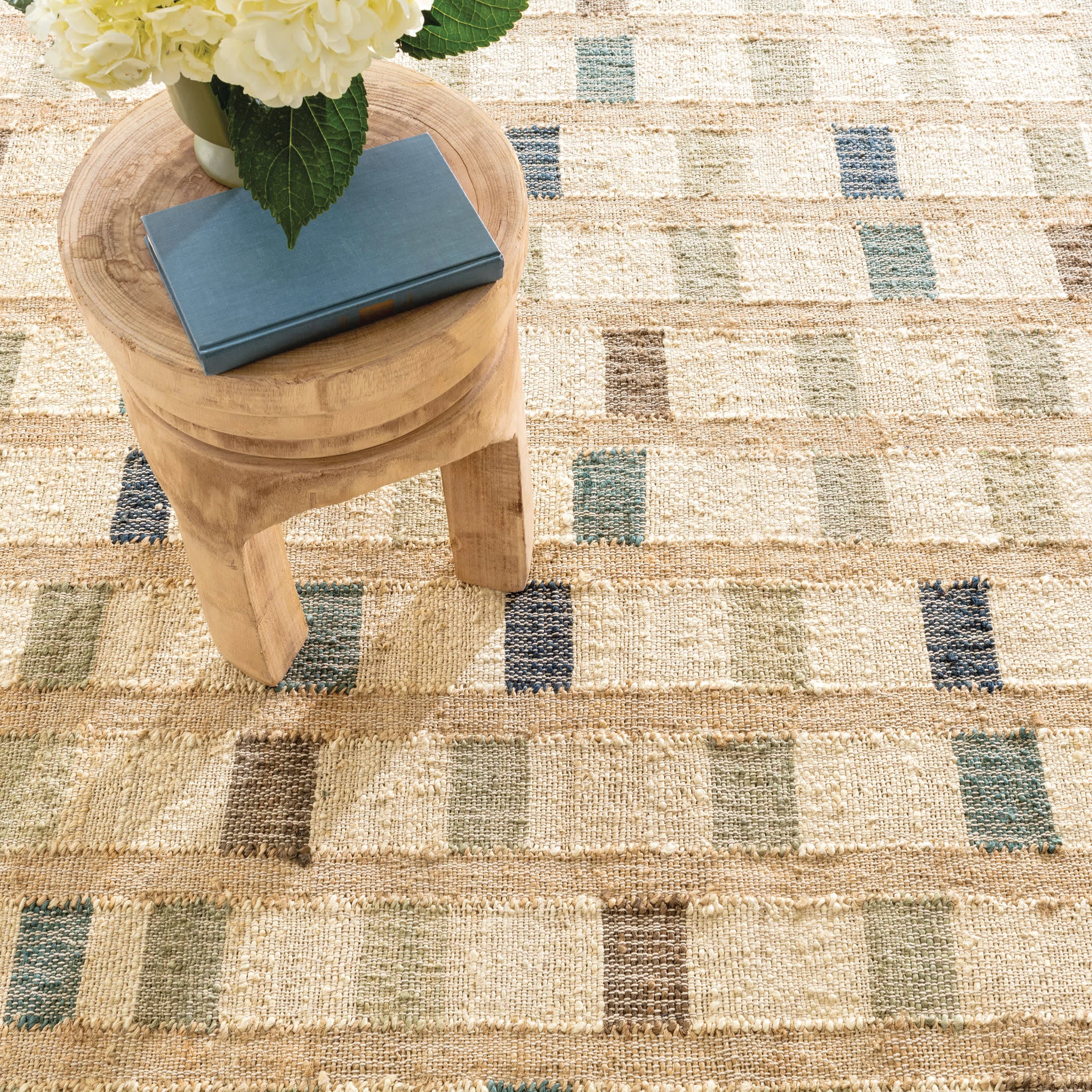 Mosaic Handwoven Jute Rug | Blue - Image 5