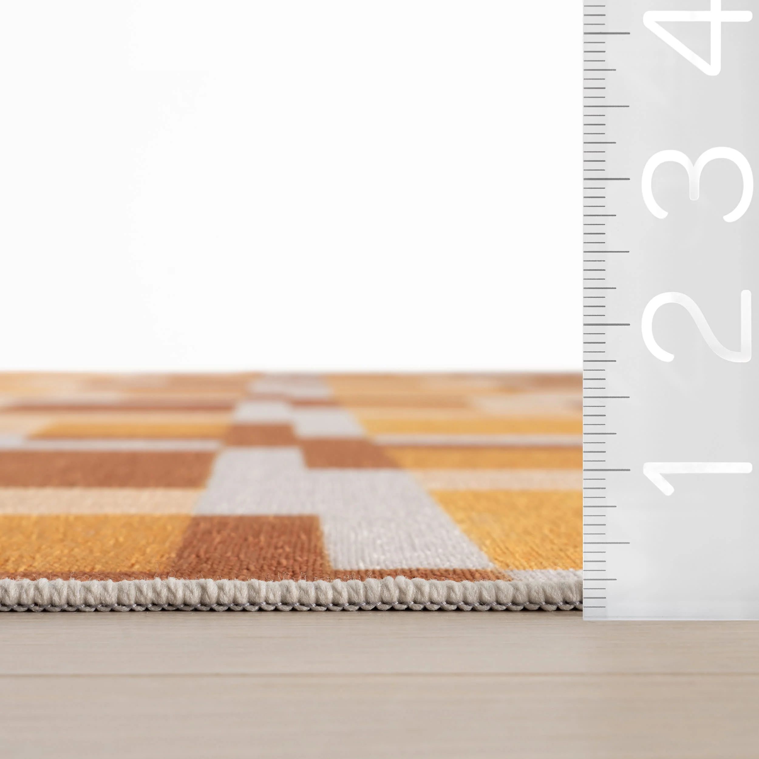 Mosaic Light Checkered Washable Rug by Society6 | Orange - Image 6