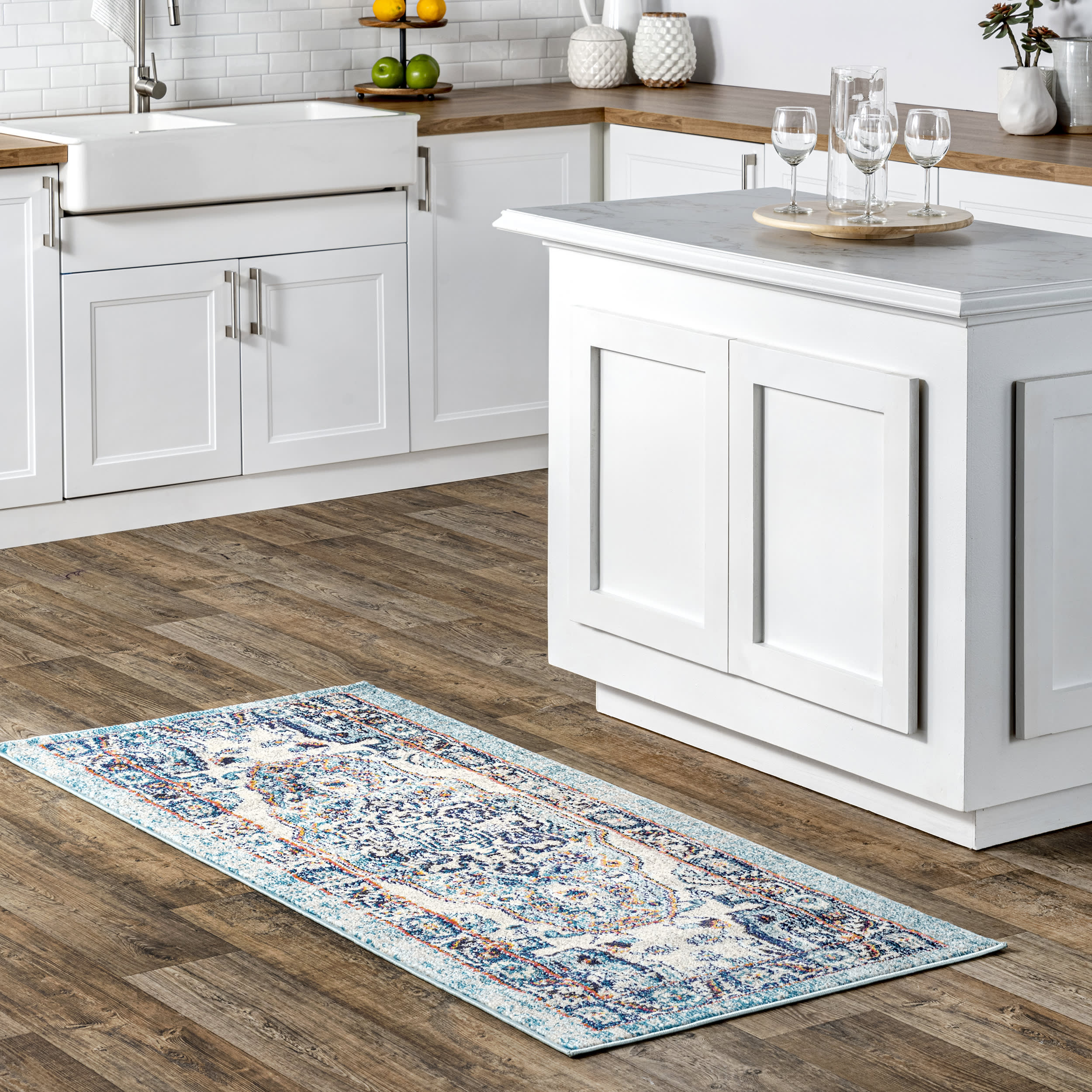 Mosaic Medallion Rug | Blue Multicolor - Image 2
