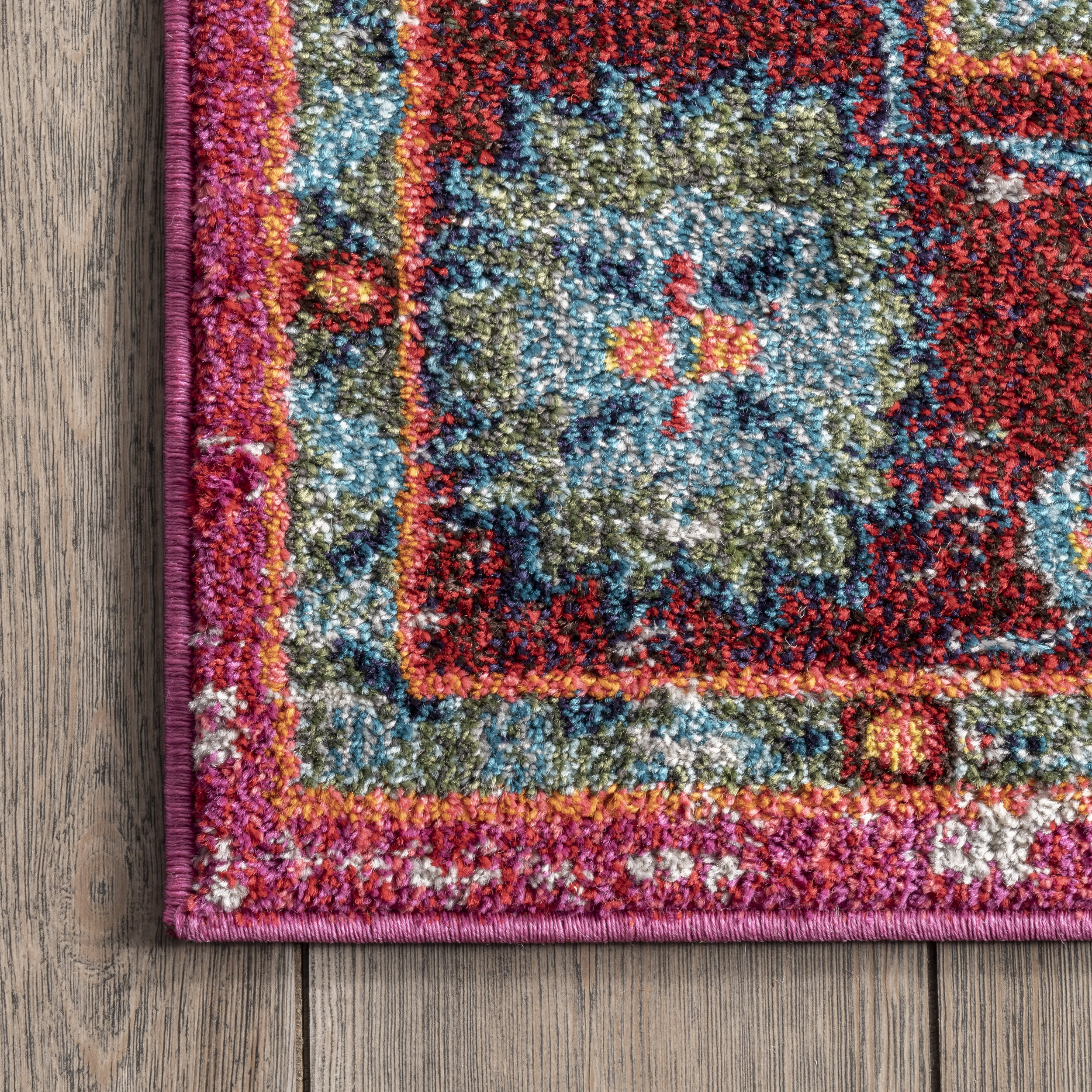 Mosaic Medallion Rug | Fuchsia Multicolor - Image 3