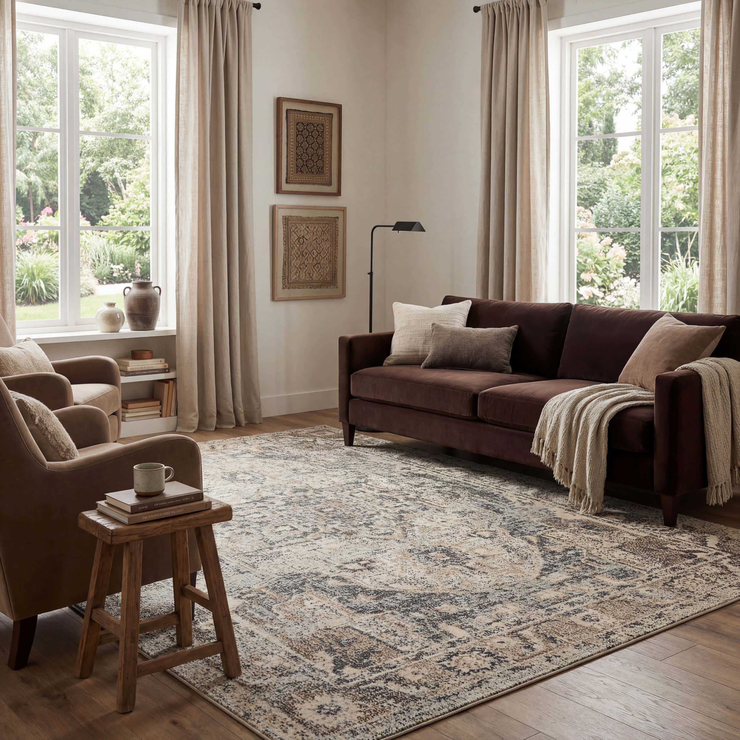 Mosaic Medallion Rug | Grey - Image 2