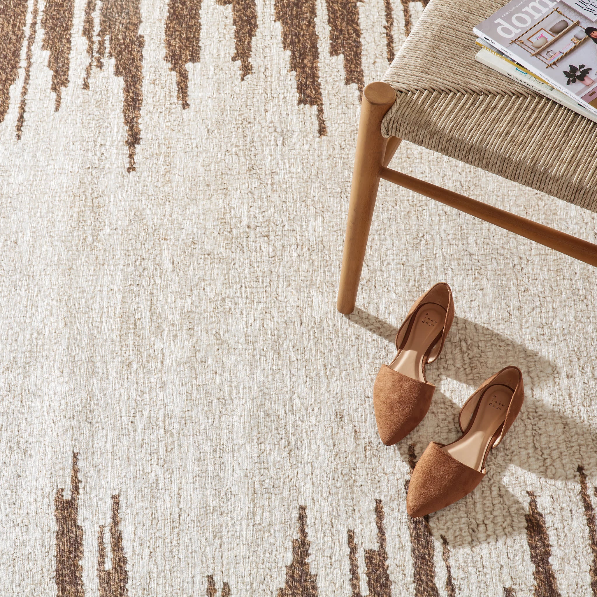 Moss Machine Washable Rug | Russet - Image 3