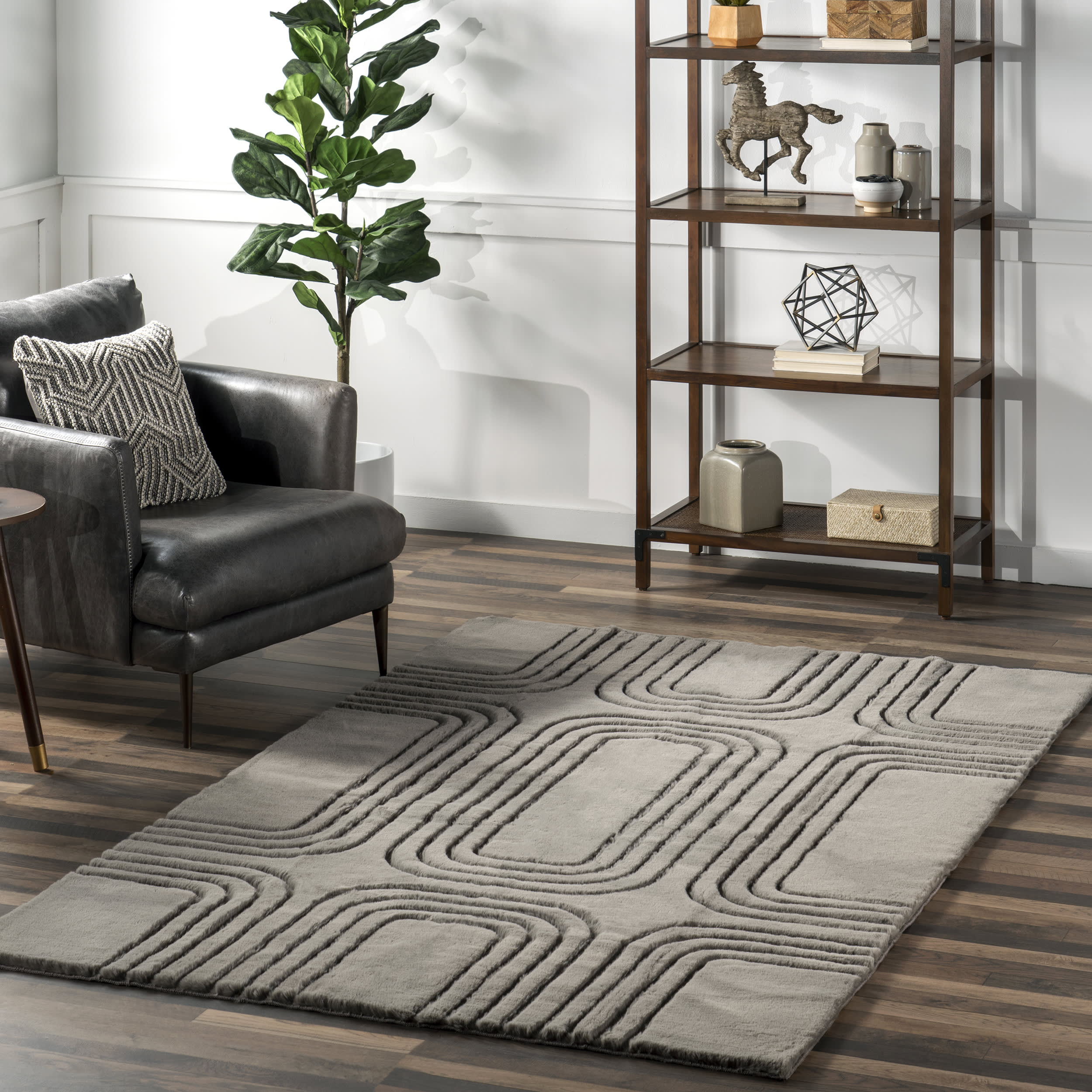 Mozelle Oval Plush Cloud Washable Rug | Grey - Image 2