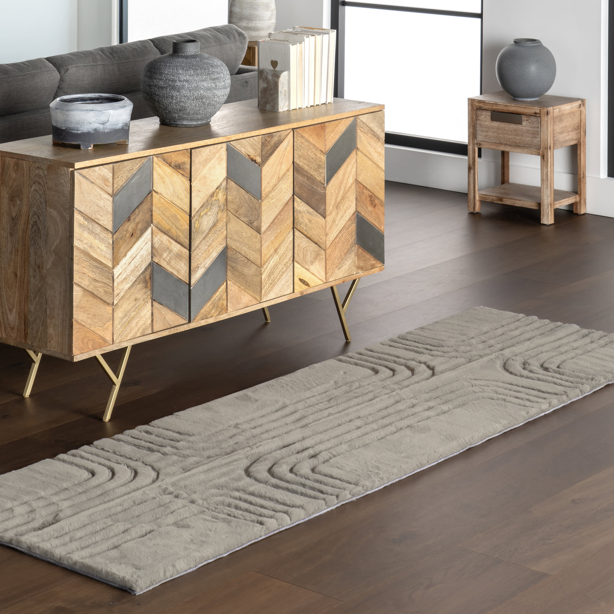 Mozelle Oval Plush Cloud Washable Rug | Grey - Image 2