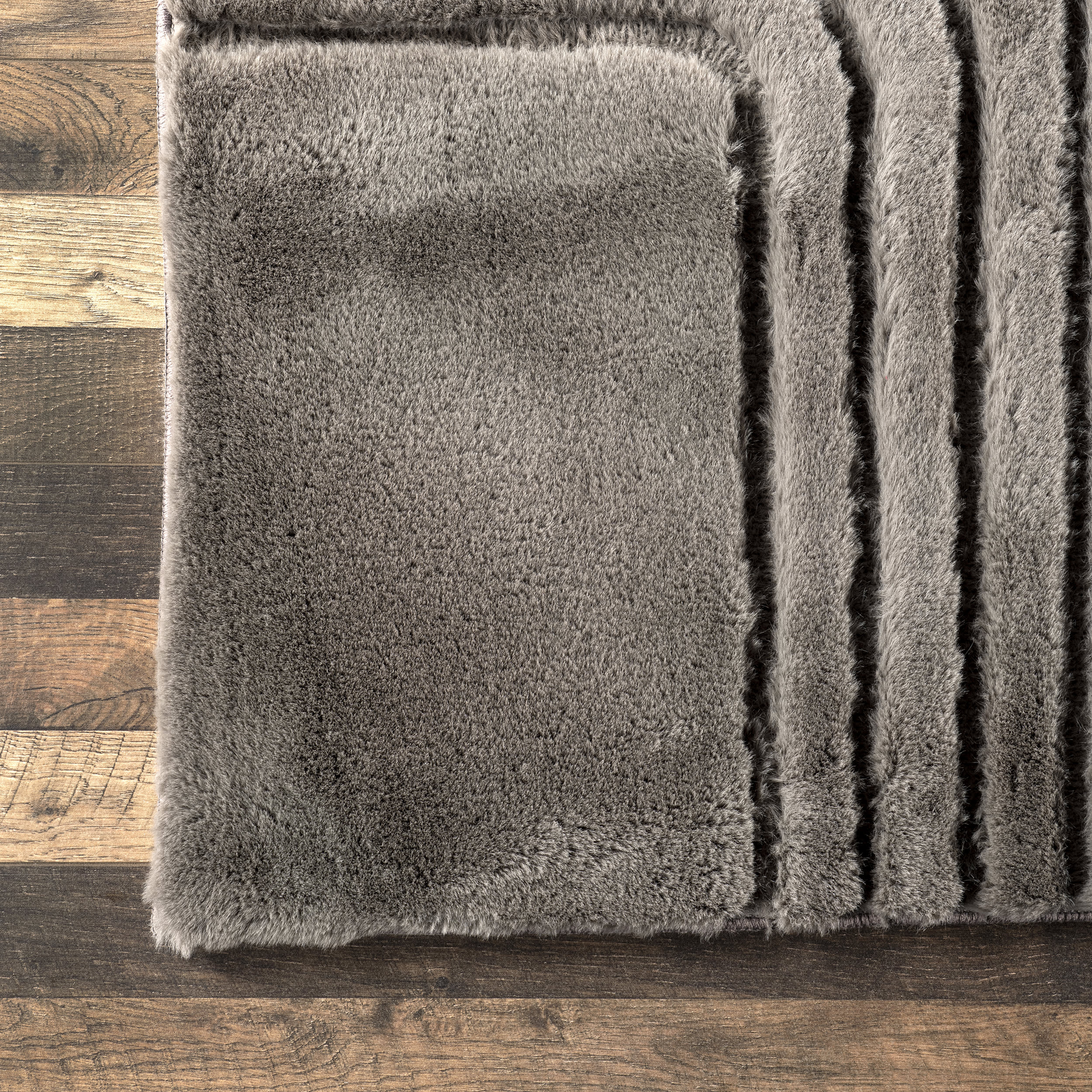 Mozelle Oval Plush Cloud Washable Rug | Grey - Image 3