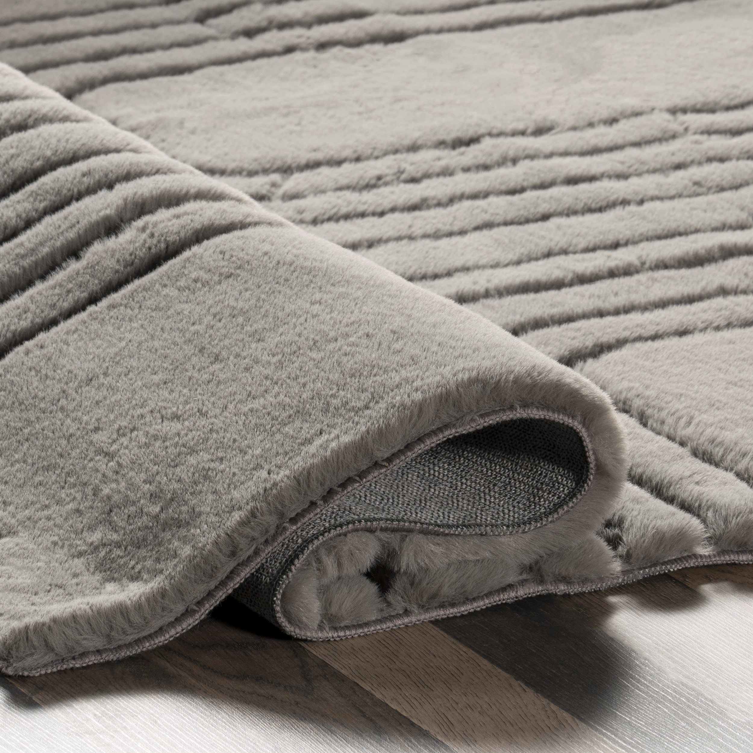 Mozelle Oval Plush Cloud Washable Rug | Grey - Image 8