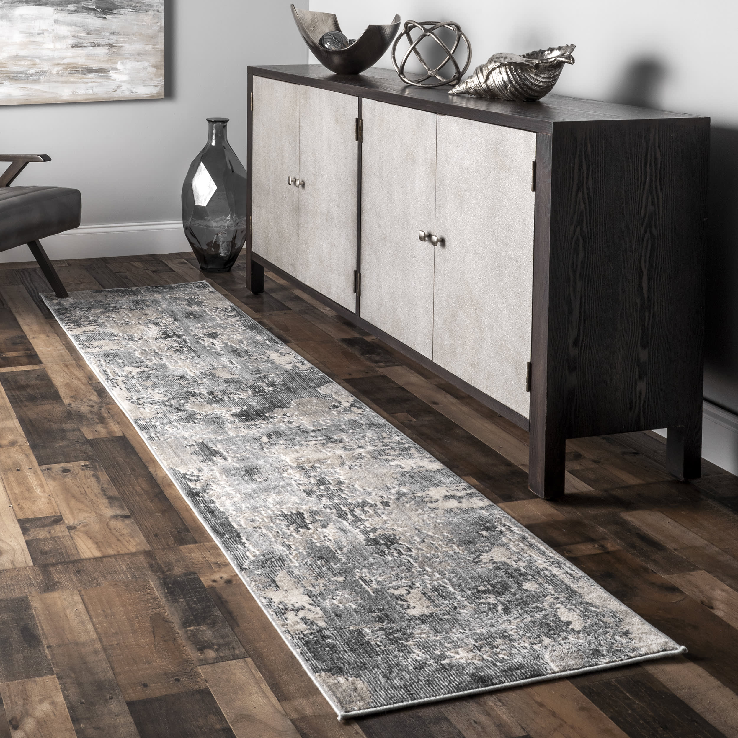 Muddled Abstract Rug | Silver - Image 2
